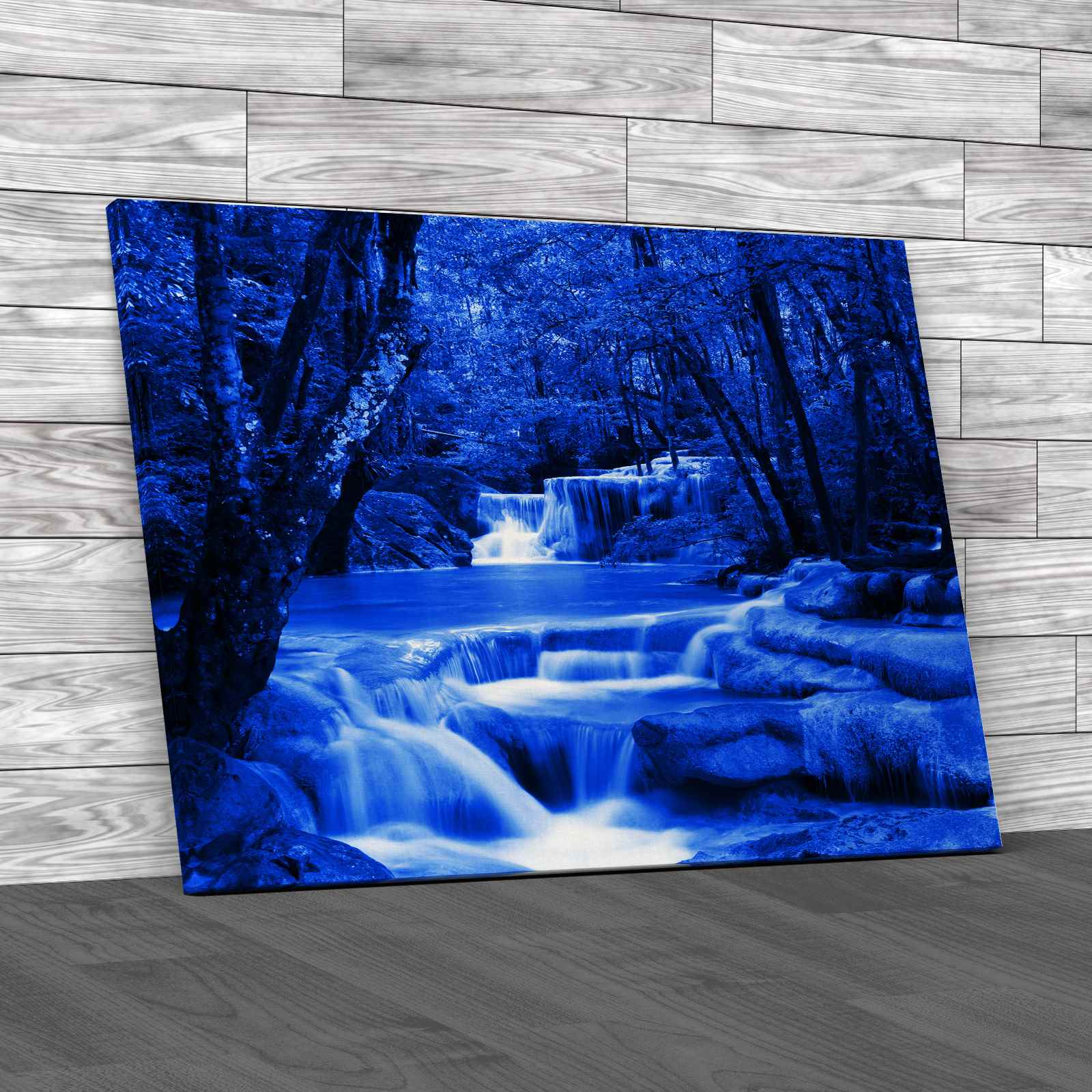 Stream with Waterfall Canvas Print Large Picture Wall Art