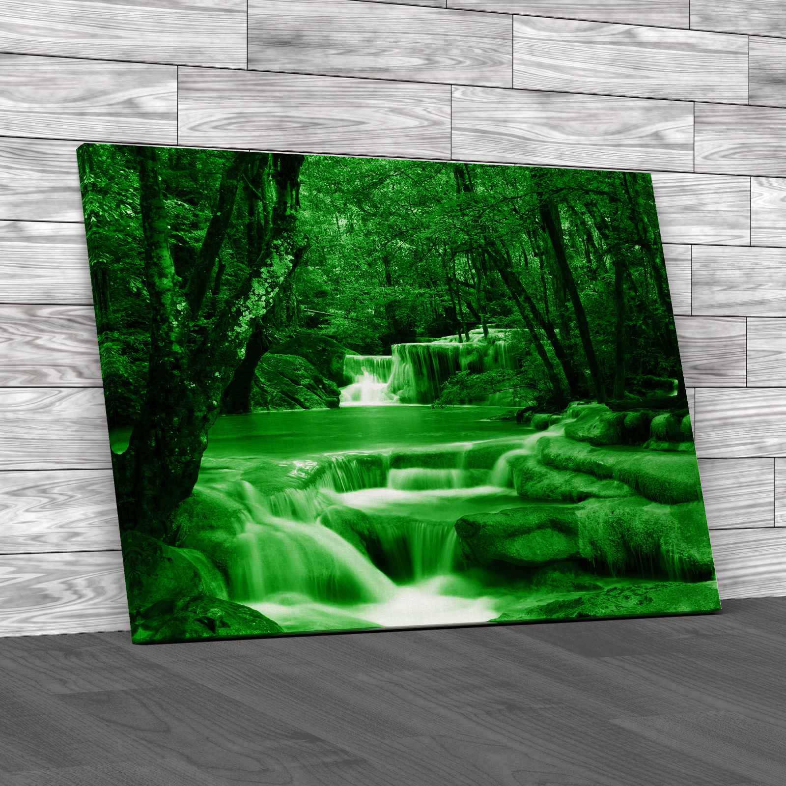 Stream with Waterfall Canvas Print Large Picture Wall Art