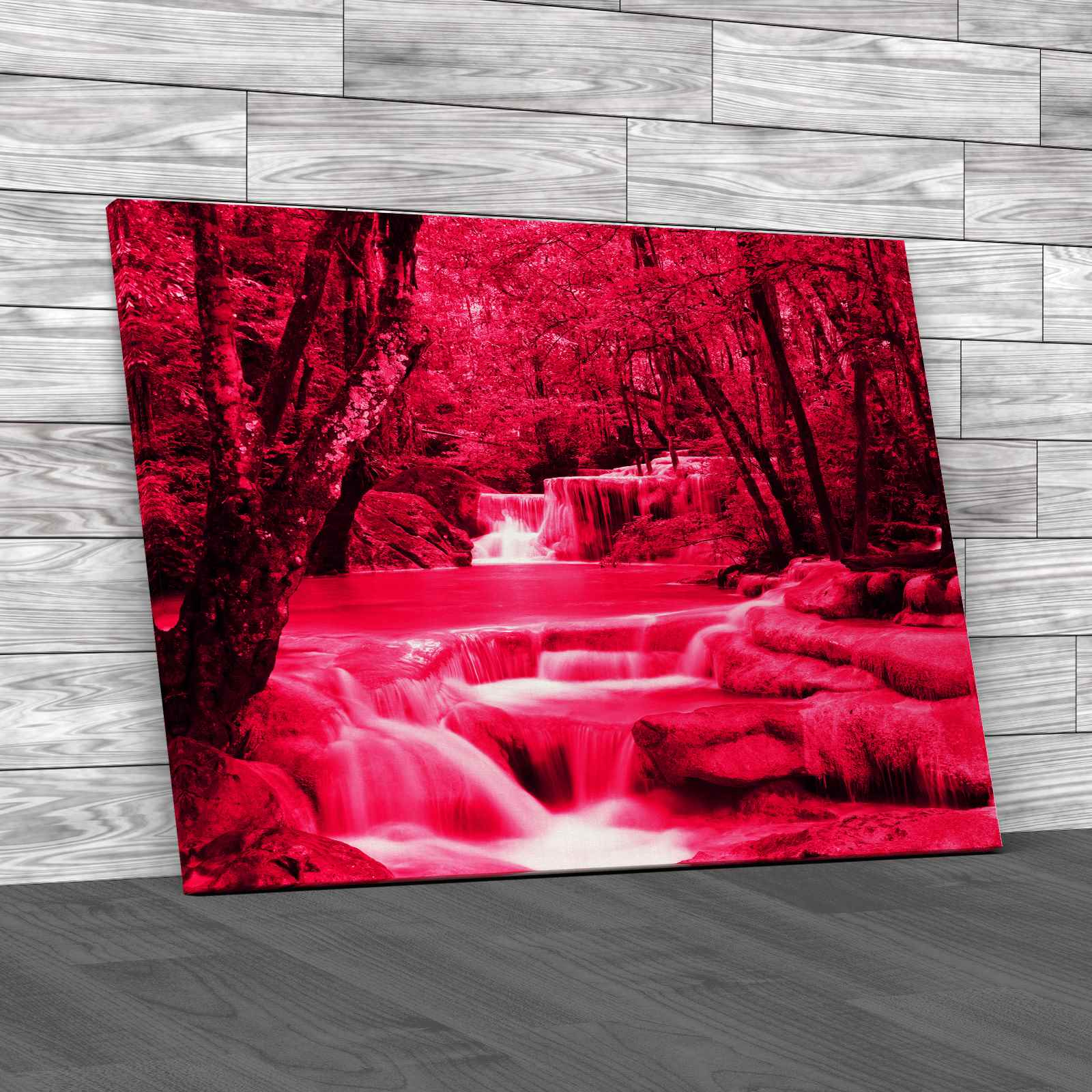 Stream with Waterfall Canvas Print Large Picture Wall Art