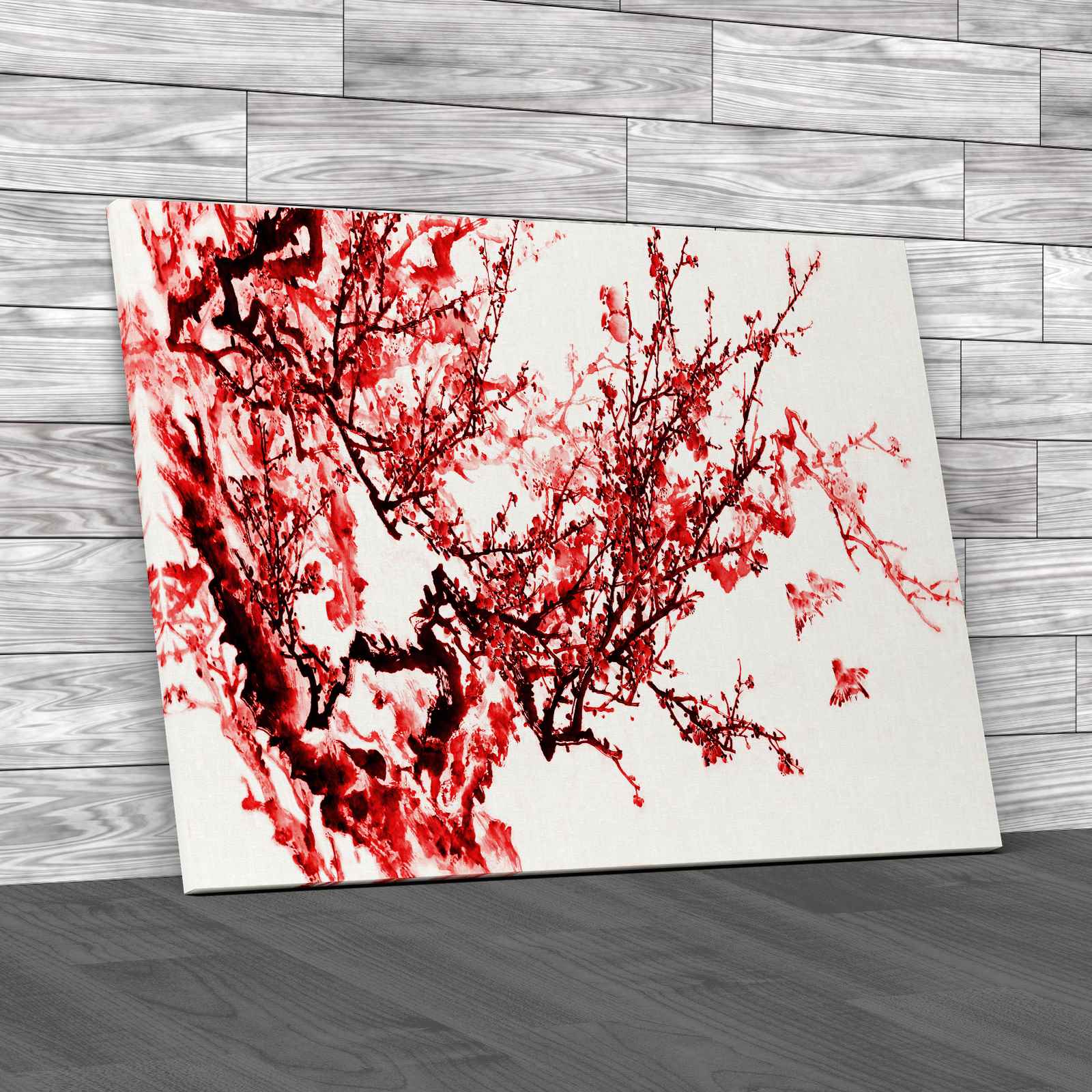 Chinese Trees and Birds Canvas Print Large Picture Wall Art - Picture 4 of 12