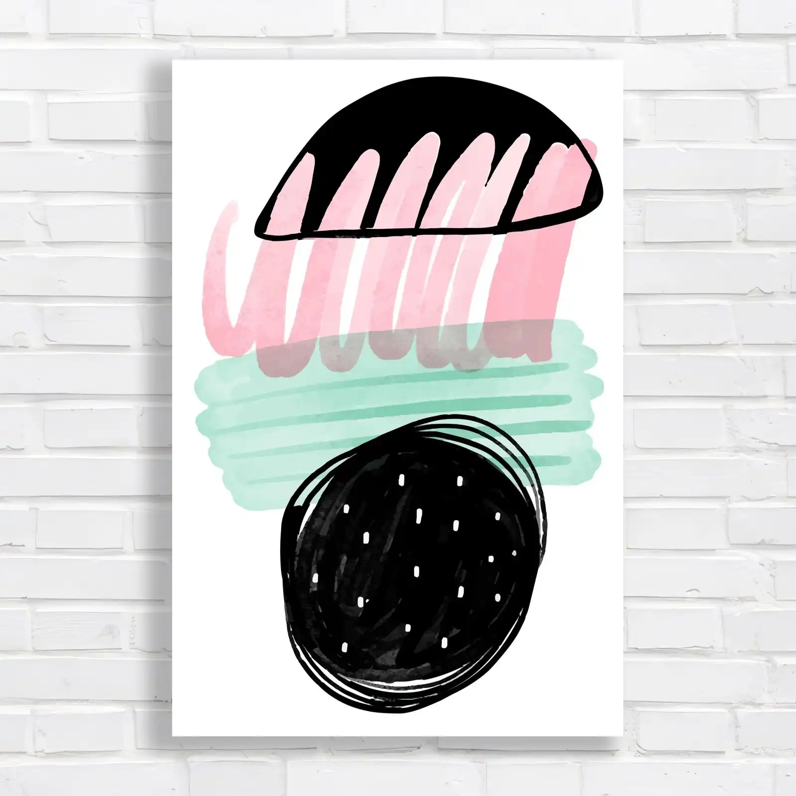 Abstract Mint Green and Pink Canvas Print Large Picture Wall Art
