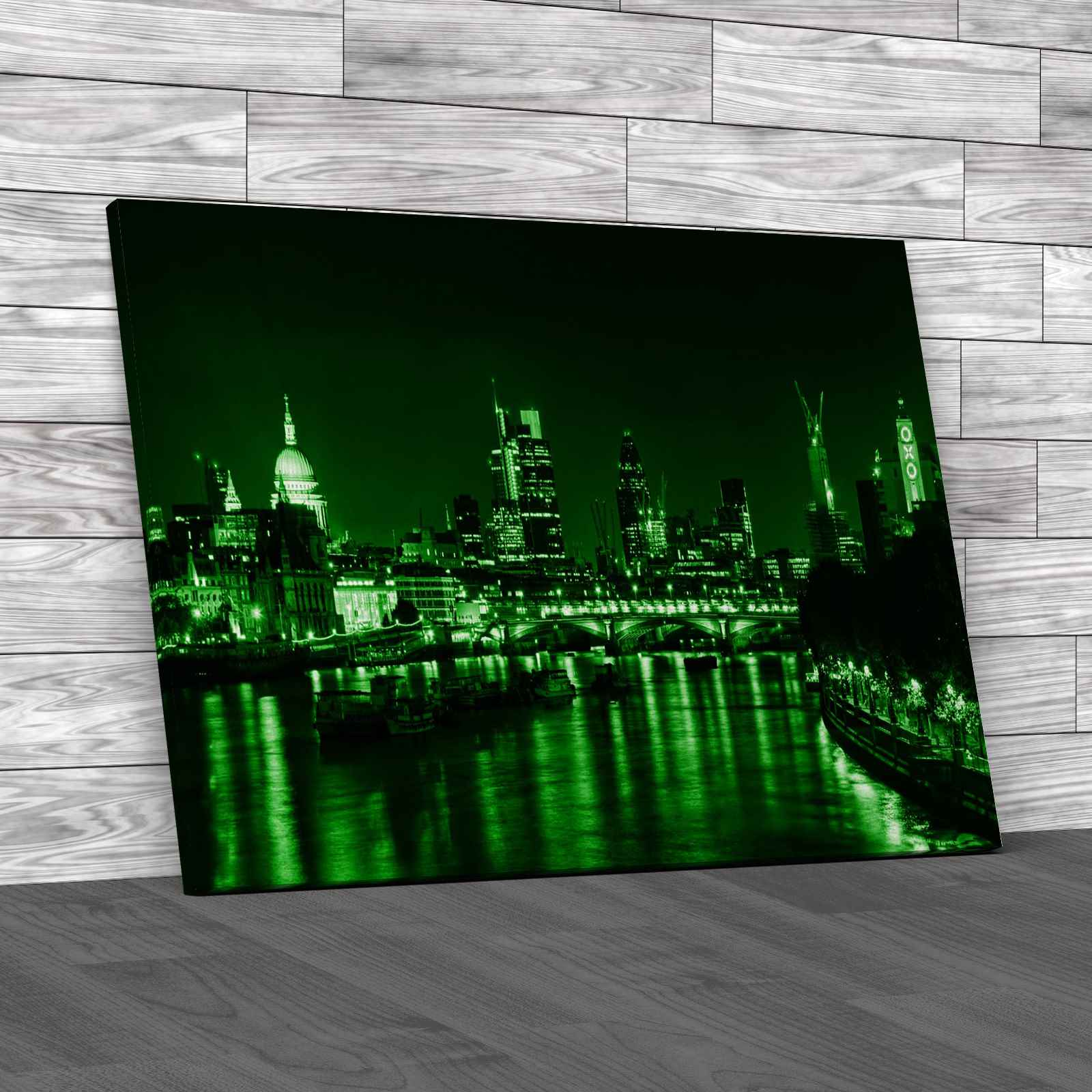 London Skyline By Night Canvas Print Large Picture Wall Art