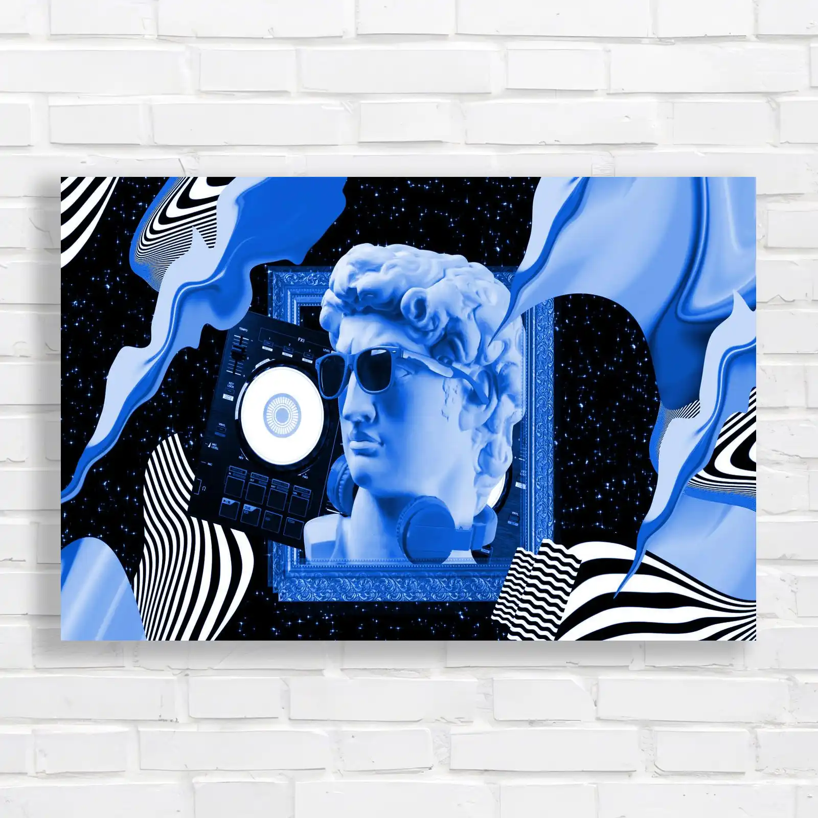 Retro Futuristic with DJ Equipment Canvas Print Large Picture Wall Art - Picture 5 of 12