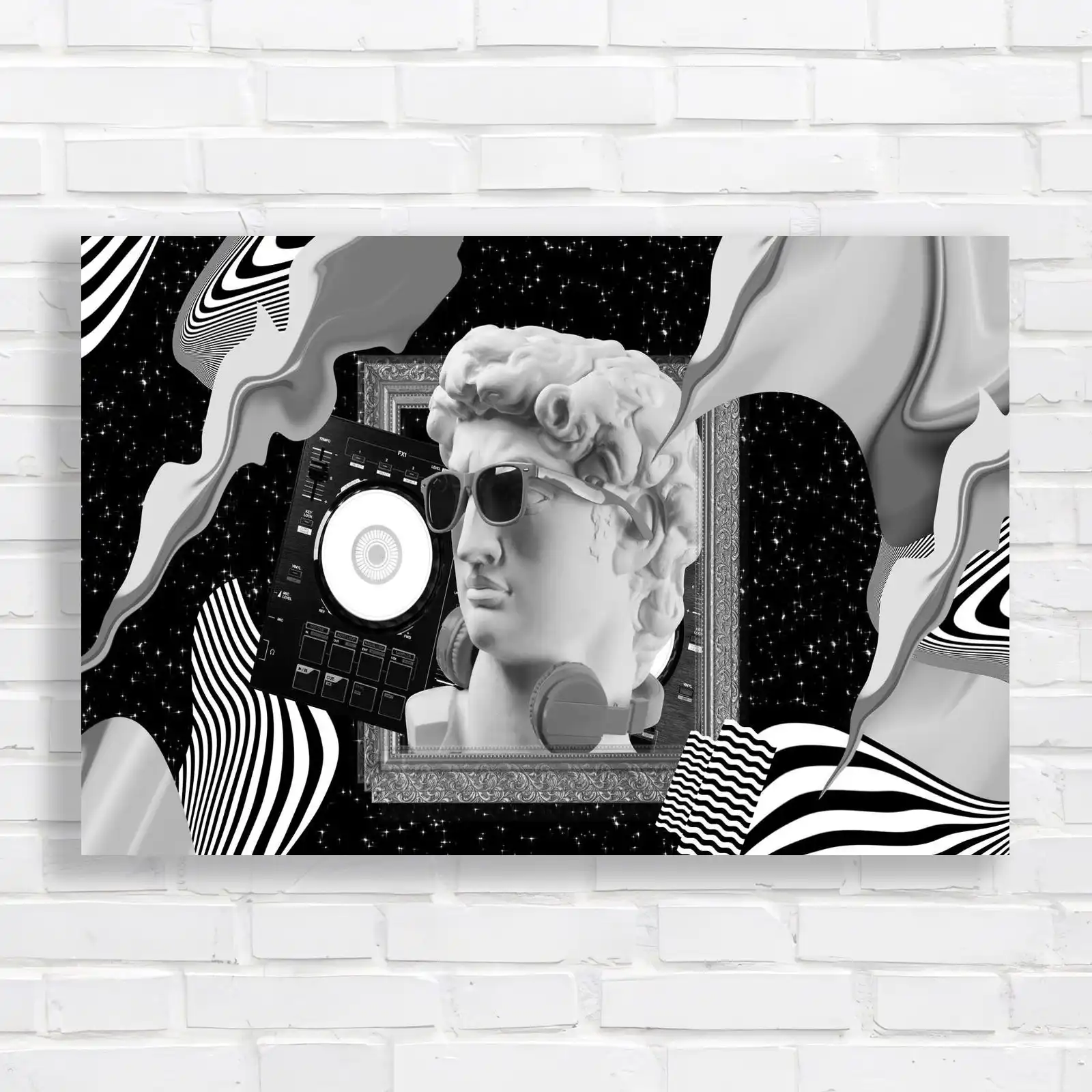 Retro Futuristic with DJ Equipment Canvas Print Large Picture Wall Art - Picture 3 of 12