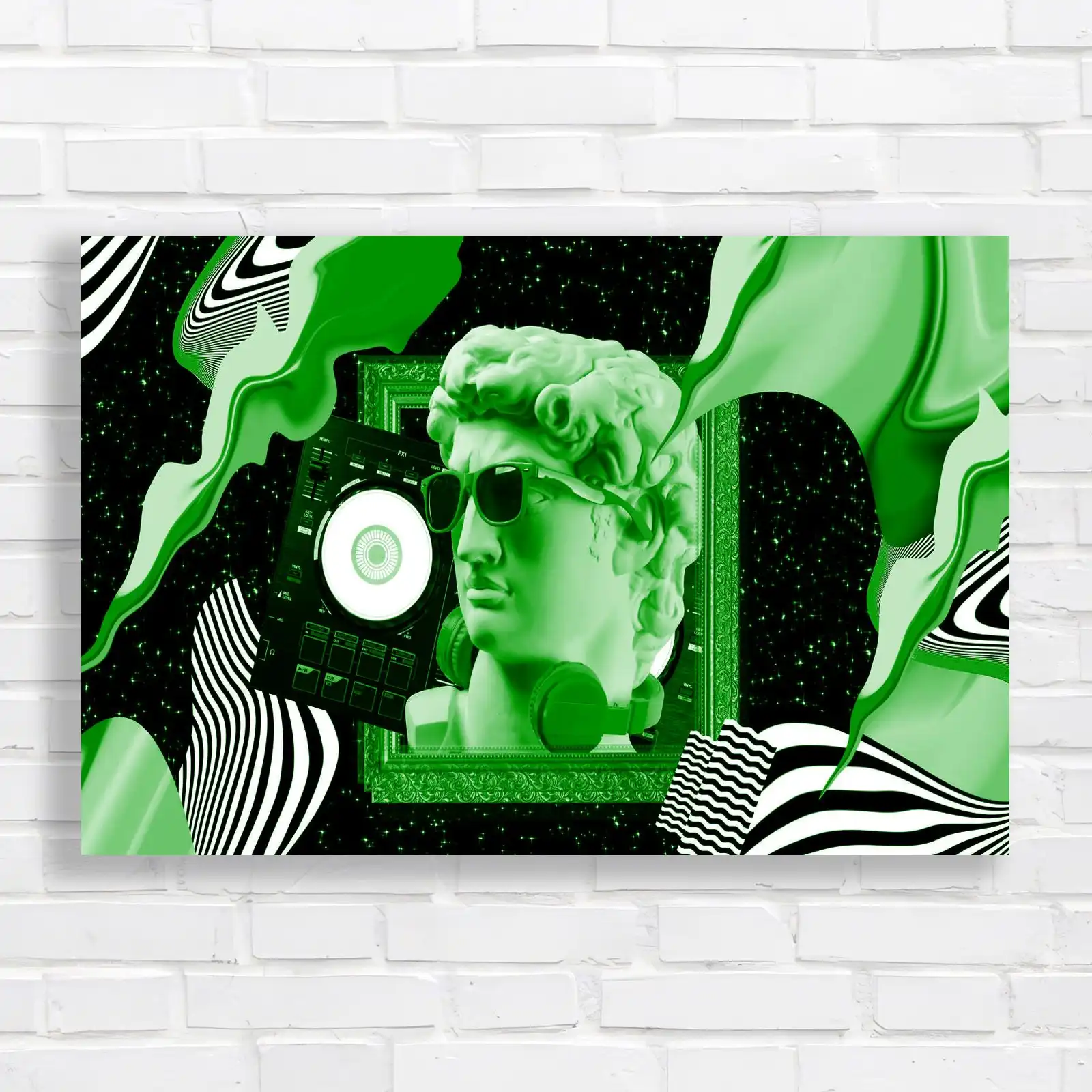 Retro Futuristic with DJ Equipment Canvas Print Large Picture Wall Art - Picture 7 of 12