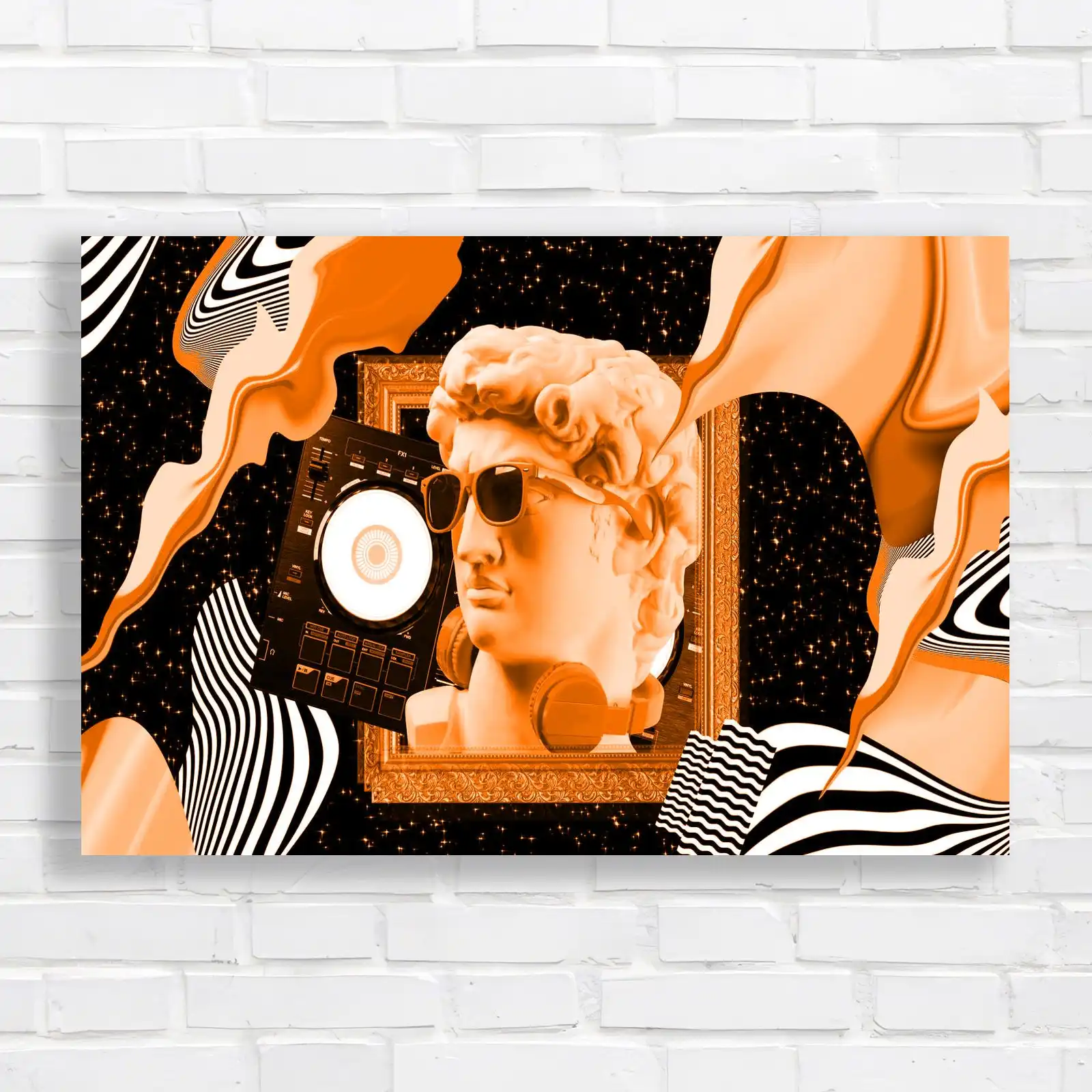 Retro Futuristic with DJ Equipment Canvas Print Large Picture Wall Art - Picture 11 of 12