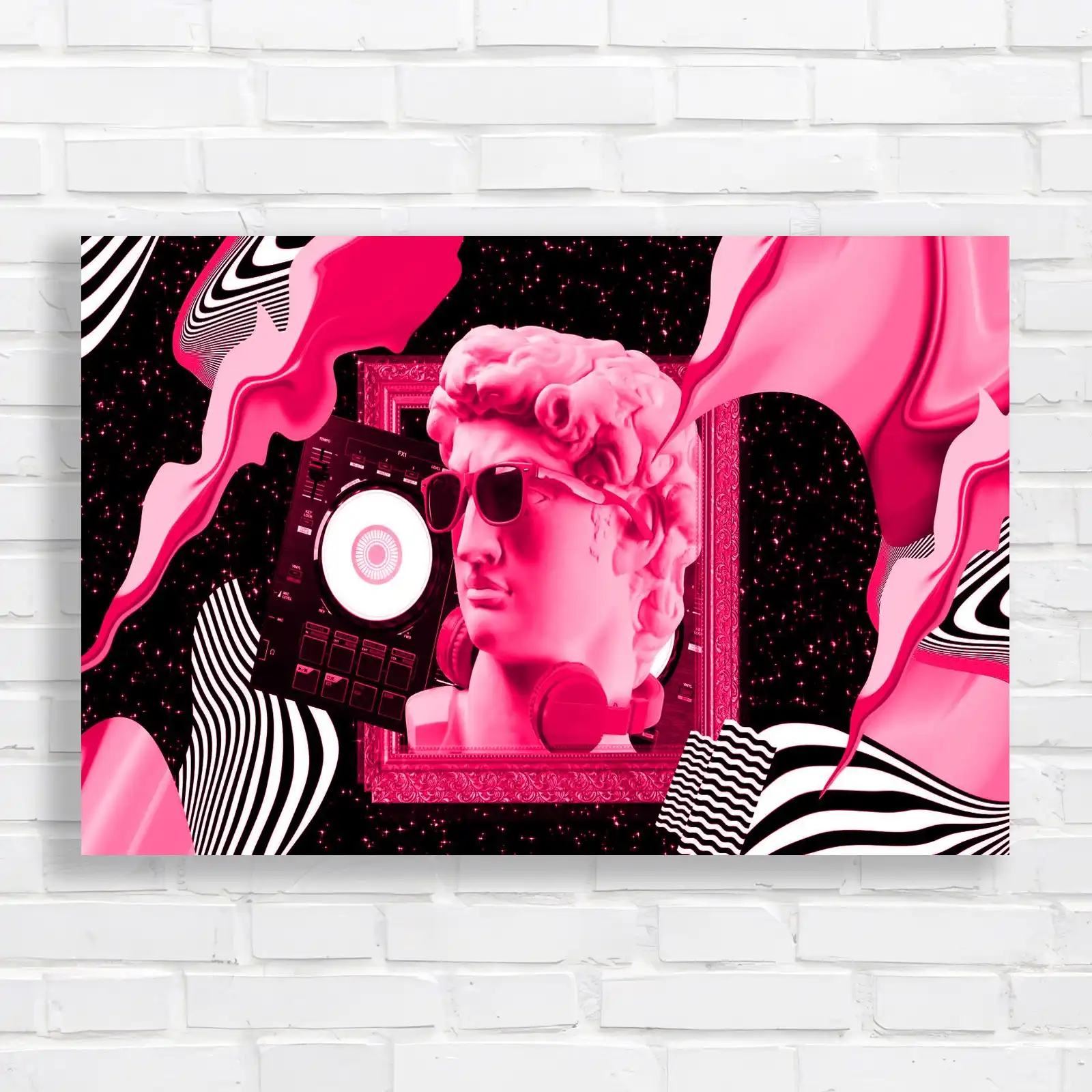 Retro Futuristic with DJ Equipment Canvas Print Large Picture Wall Art - Picture 9 of 12