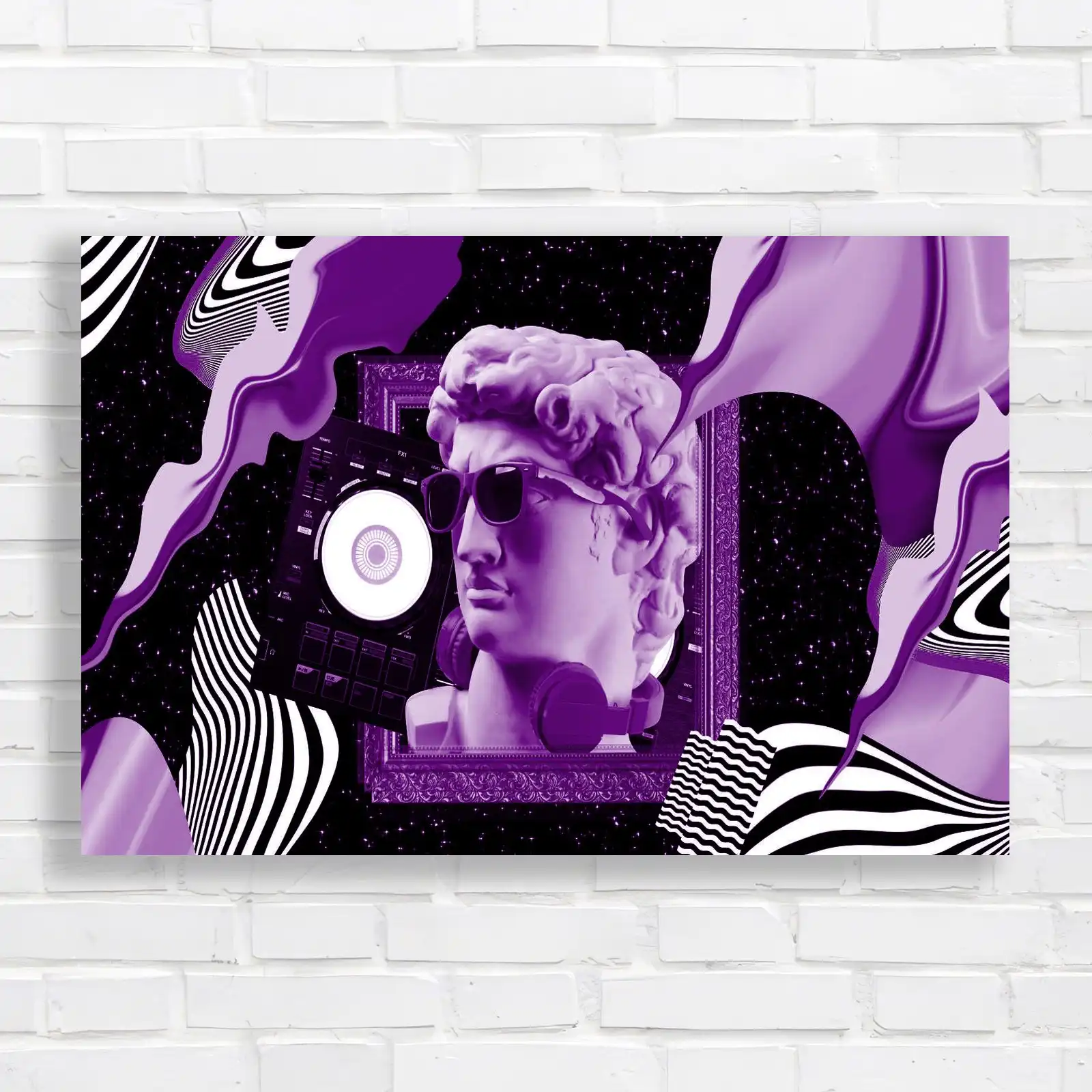 Retro Futuristic with DJ Equipment Canvas Print Large Picture Wall Art - Picture 8 of 12