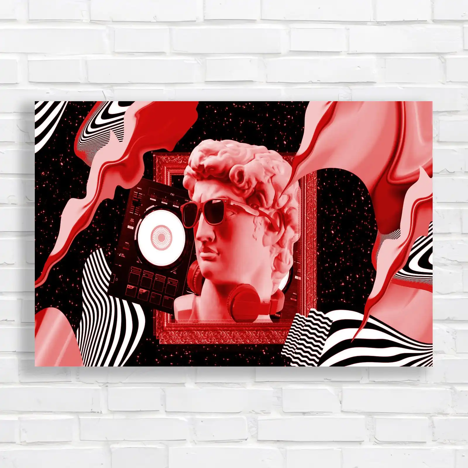 Retro Futuristic with DJ Equipment Canvas Print Large Picture Wall Art - Picture 4 of 12