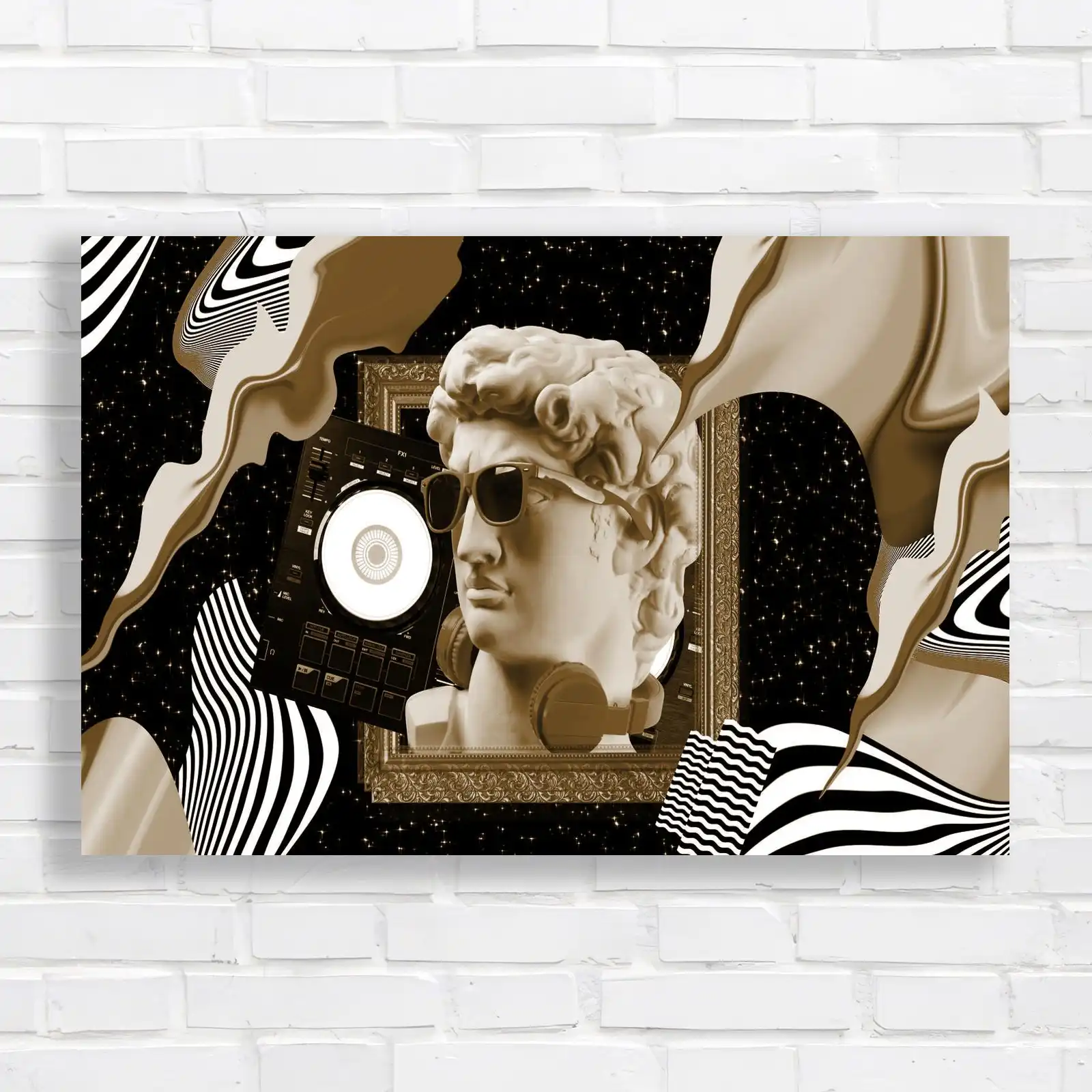 Retro Futuristic with DJ Equipment Canvas Print Large Picture Wall Art - Picture 12 of 12