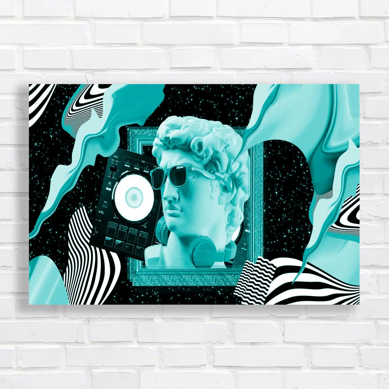 Retro Futuristic with DJ Equipment Canvas Print Large Picture Wall Art - Picture 6 of 12