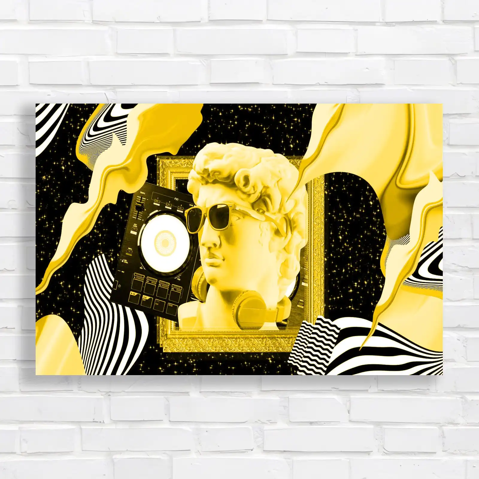 Retro Futuristic with DJ Equipment Canvas Print Large Picture Wall Art - Picture 10 of 12