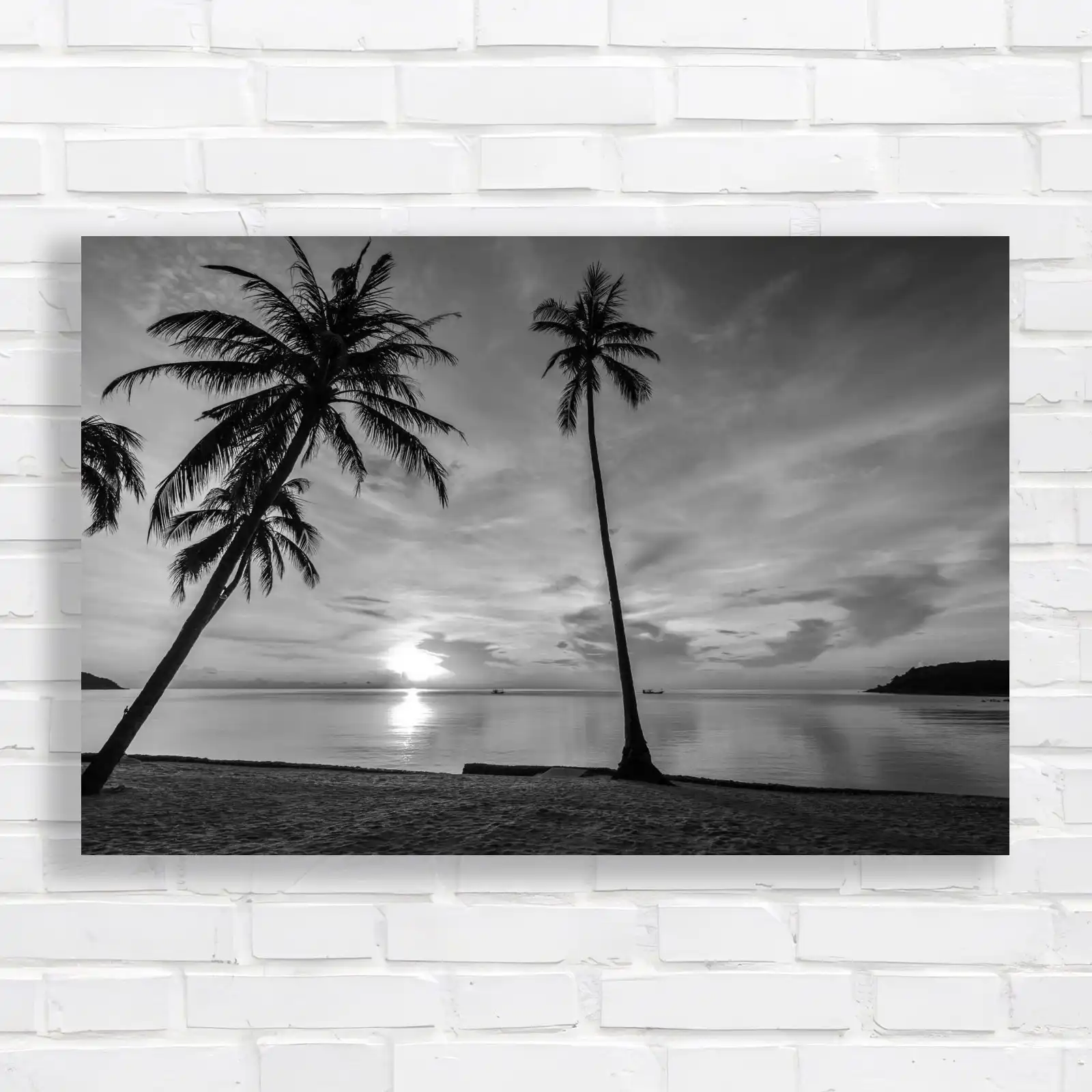 Vibrant Tropical Sunset Palm Tree Canvas Print Large Picture Wall Art