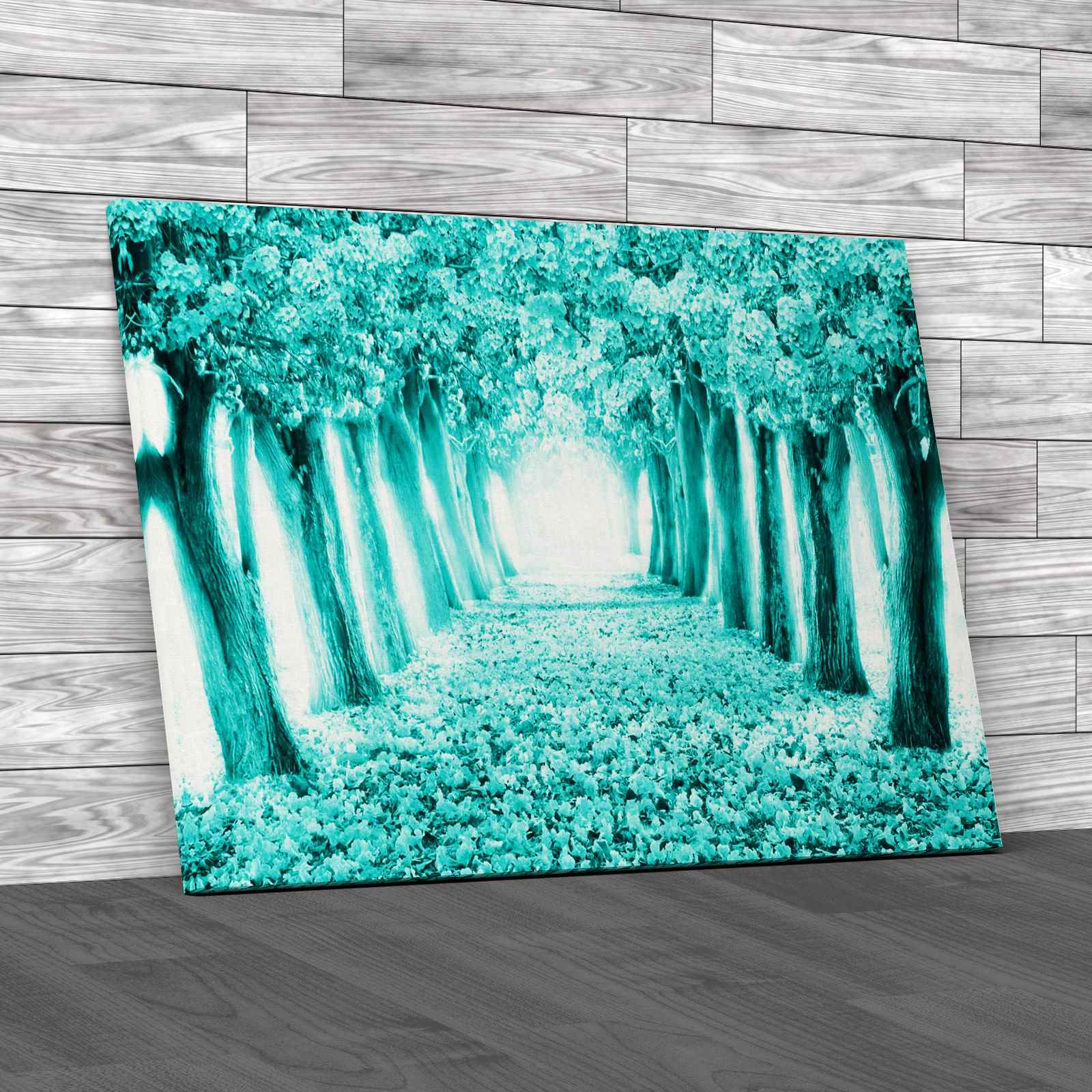 Romantic Tunnel Of Pink Flower Trees Canvas Print Large Picture Wall Art