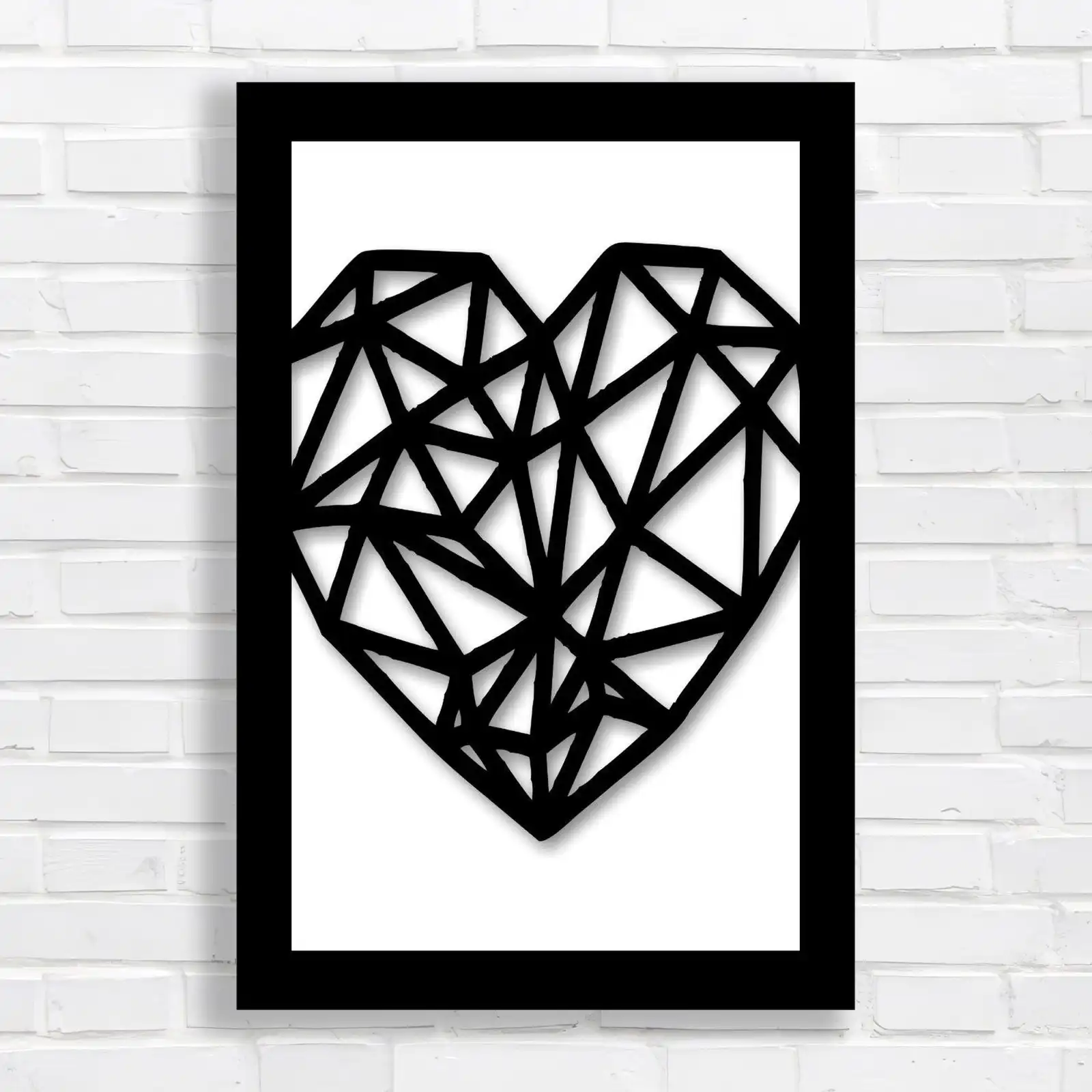 Abstract Heart Geometric for Modern Canvas Print Large Picture Wall Art