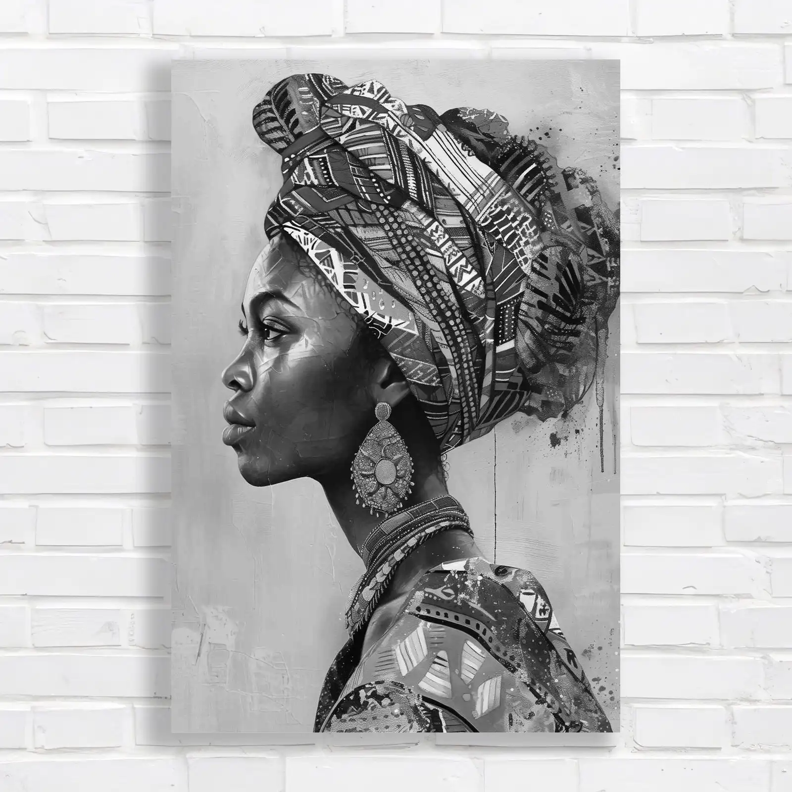 Vibrant African Woman Tribal Ethnic Culture Canvas Print Large Picture Wall Art