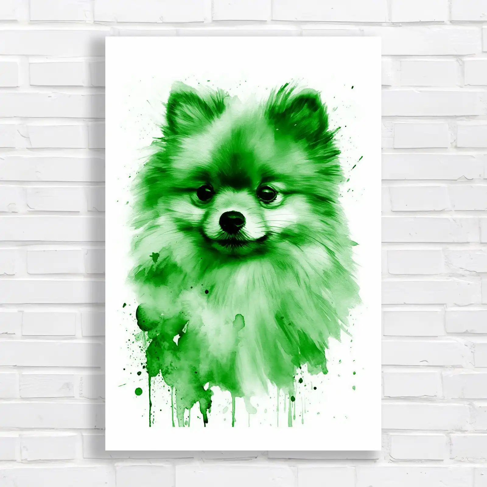 Watercolor Pomeranian Dog Canvas Print Large Picture Wall Art