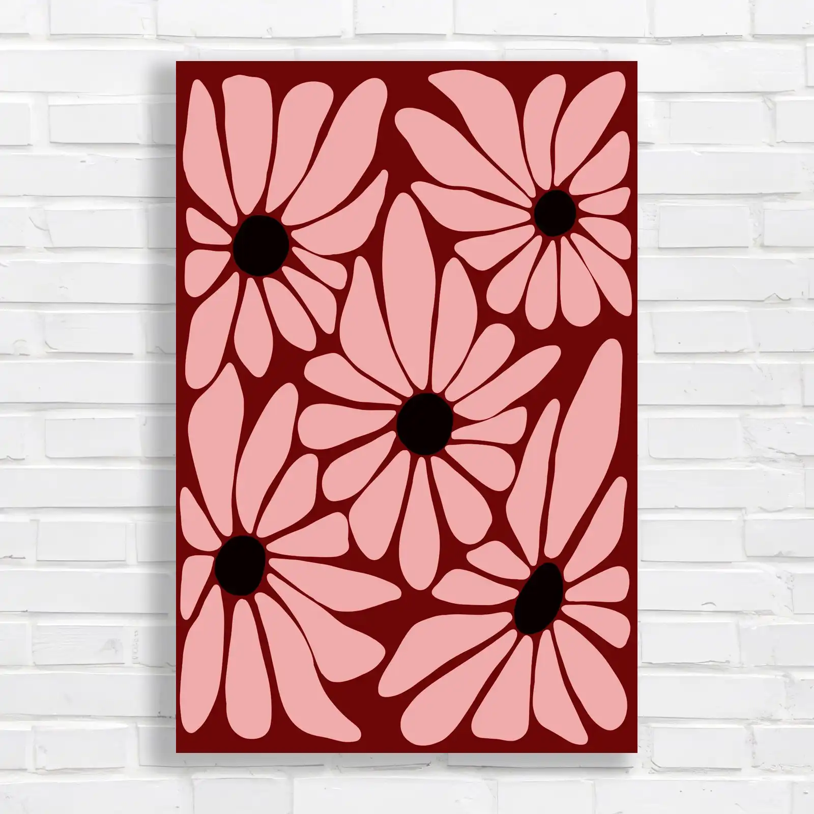 Minimalist Daisy Flower Canvas Print Large Picture Wall Art