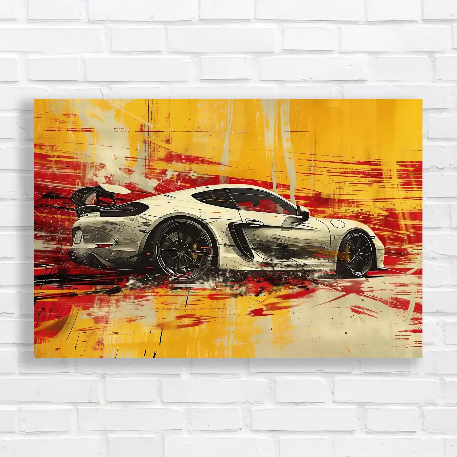 Vibrant Sports Car Automotive Racing Canvas Print Large Picture Wall Art