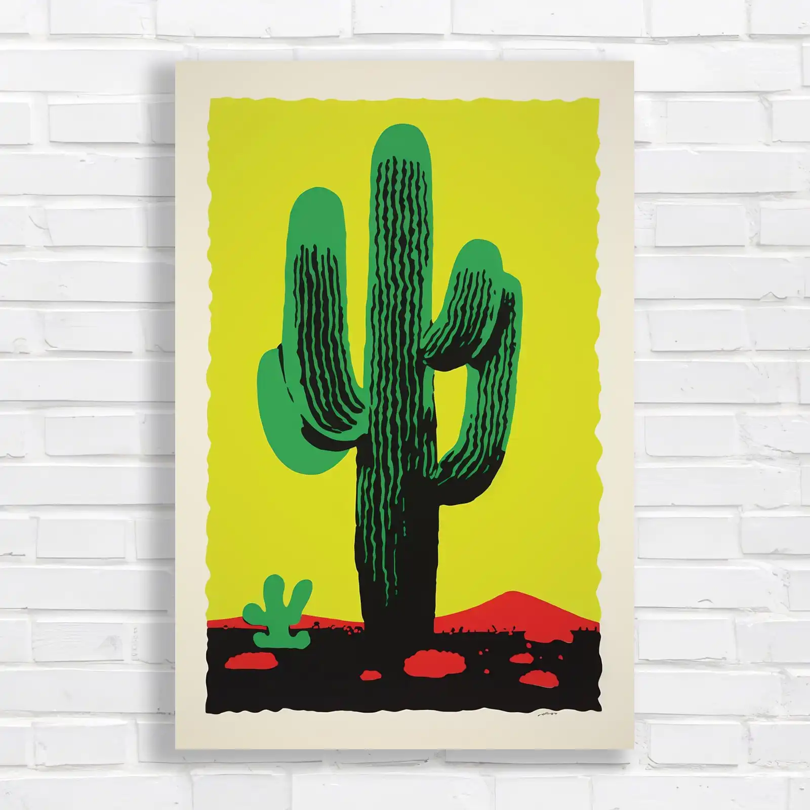 Abstract Desert Cactus Canvas Print Large Picture Wall Art
