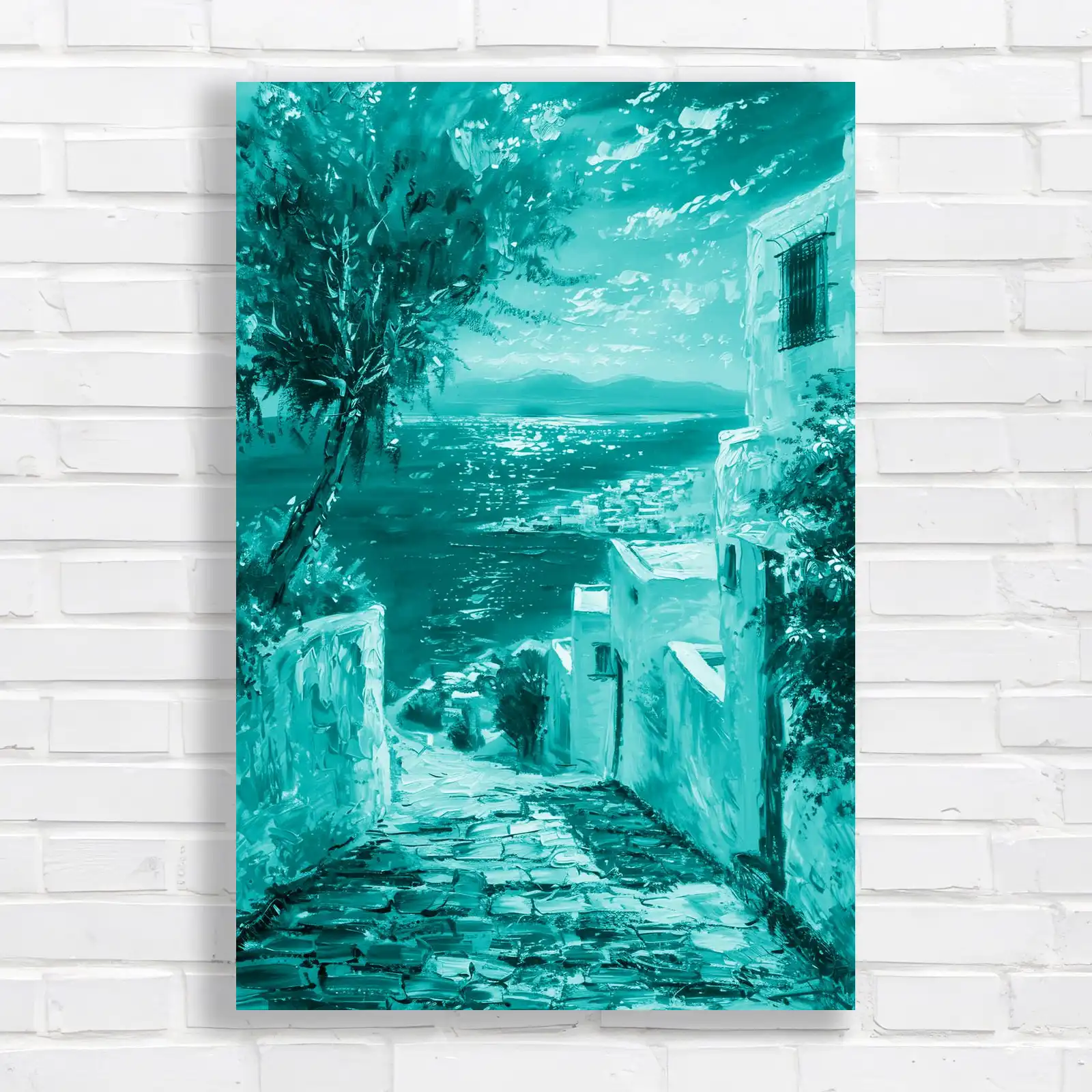 Vibrant Mediterranean Seaside Canvas Print Large Picture Wall Art | eBay UK