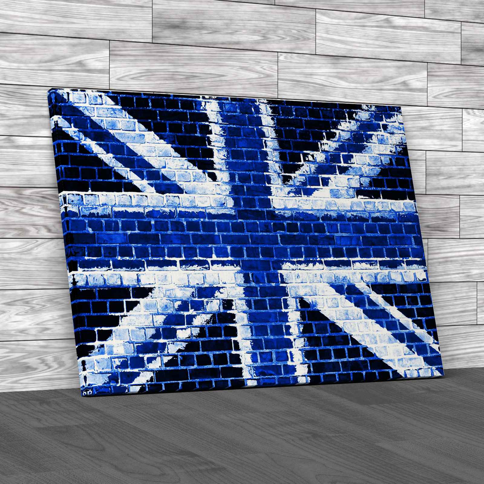 Union Jack Flag Brick Wall Canvas Print Large Picture Wall Art