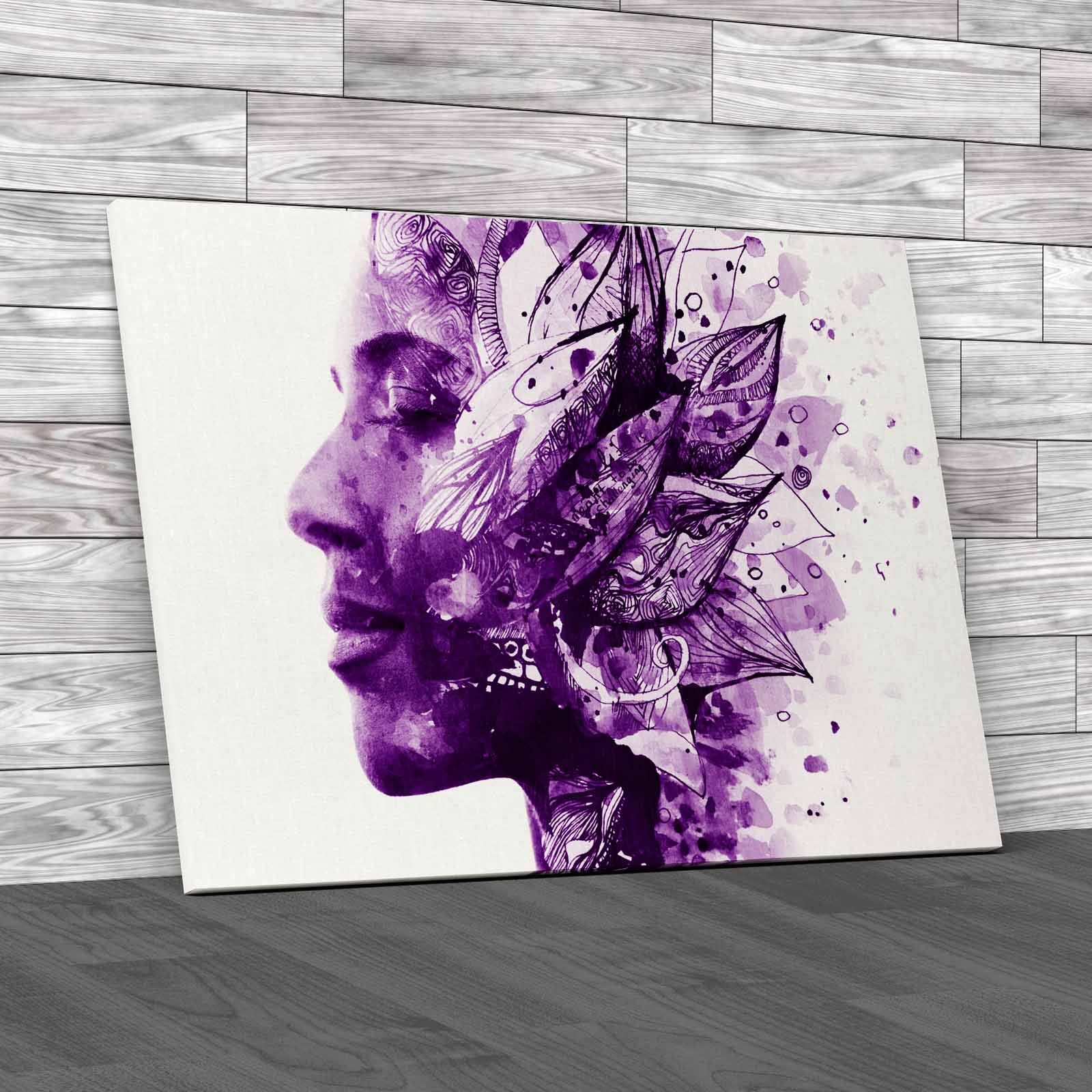 Modern Colourful Abstract Face Canvas Print Large Picture Wall Art eBay