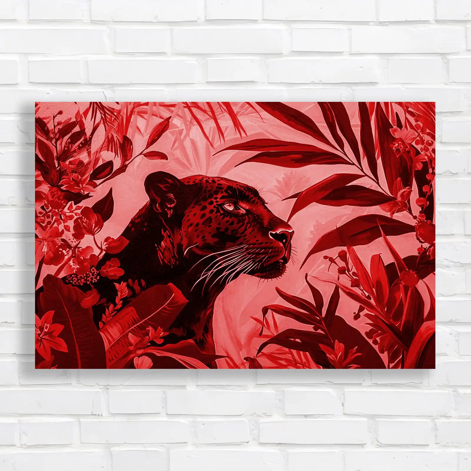 Tropical Jungle Black Panther Canvas Print Large Picture Wall Art