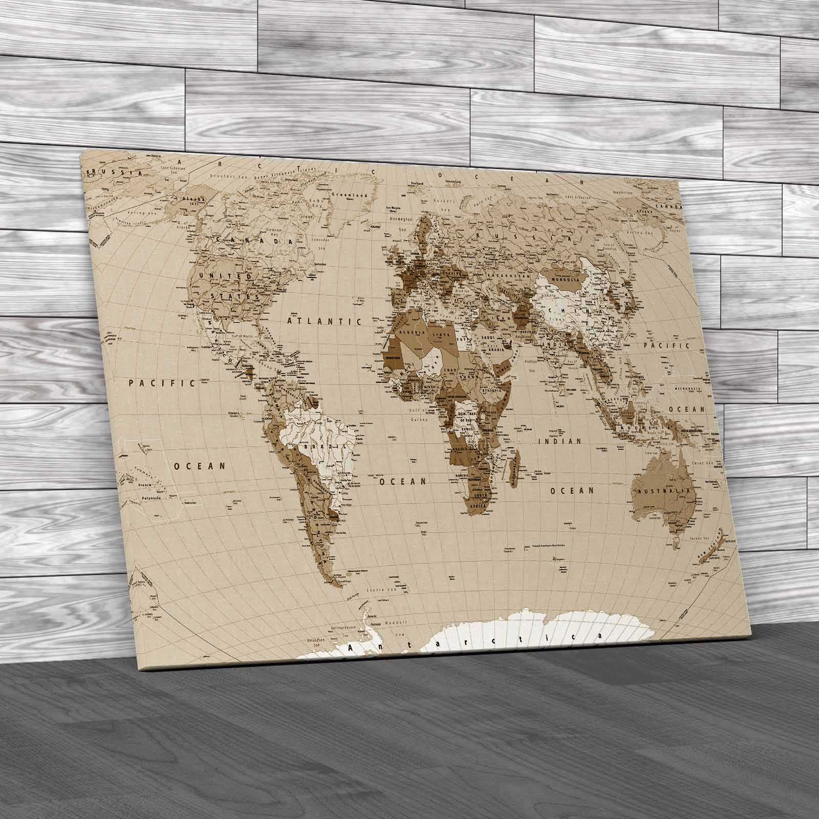 World Map High Detail Canvas Print Large Picture Wall Art - Picture 12 of 12