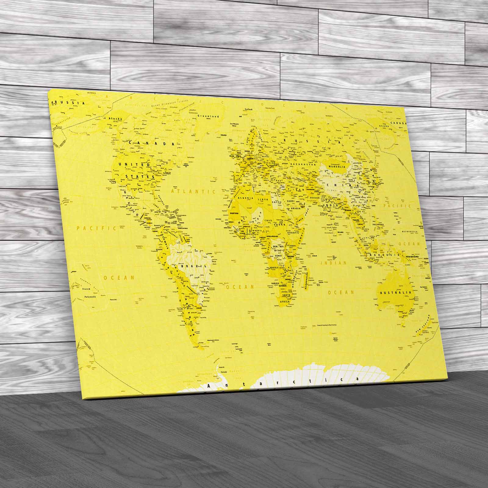 World Map High Detail Canvas Print Large Picture Wall Art - Picture 10 of 12