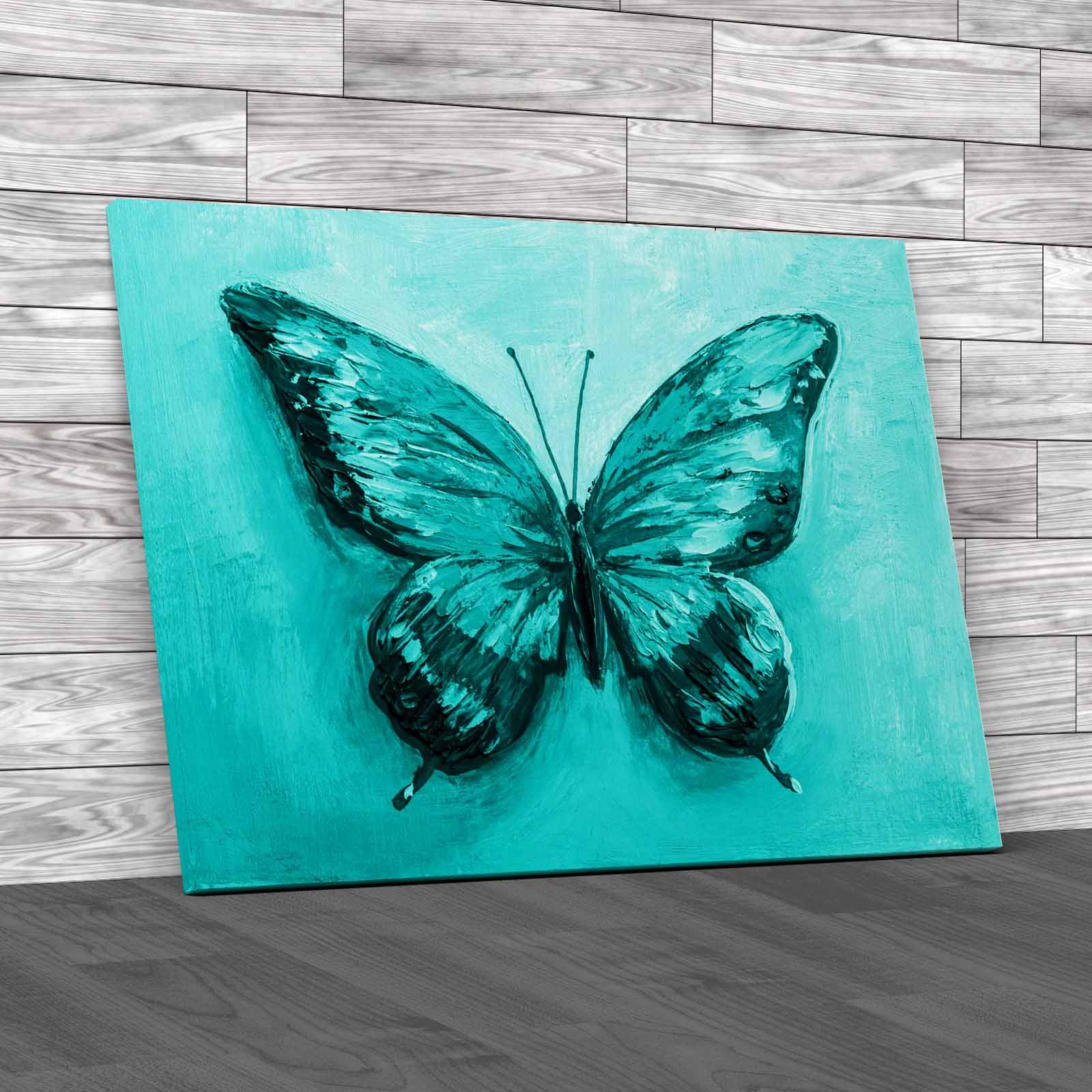 Butterfly Colourful Abstract Paint Effect Canvas Print Large Picture Wall Art