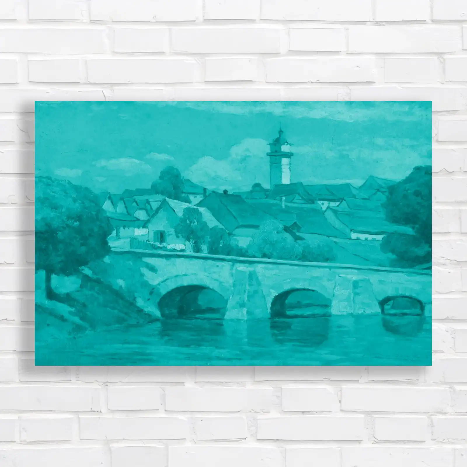 Picturesque Old Town Landscape Canvas Print Large Picture Wall Art
