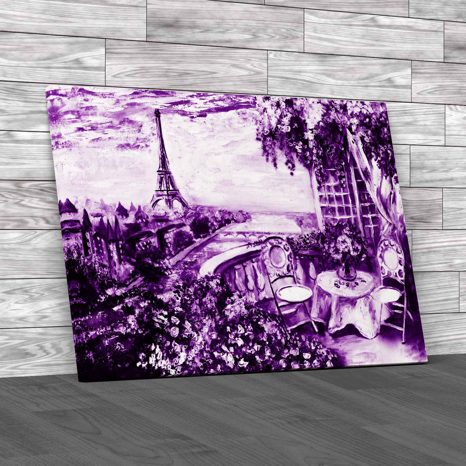 Abstract Floral Summer Cafe Paris Canvas Print Large Picture Wall Art