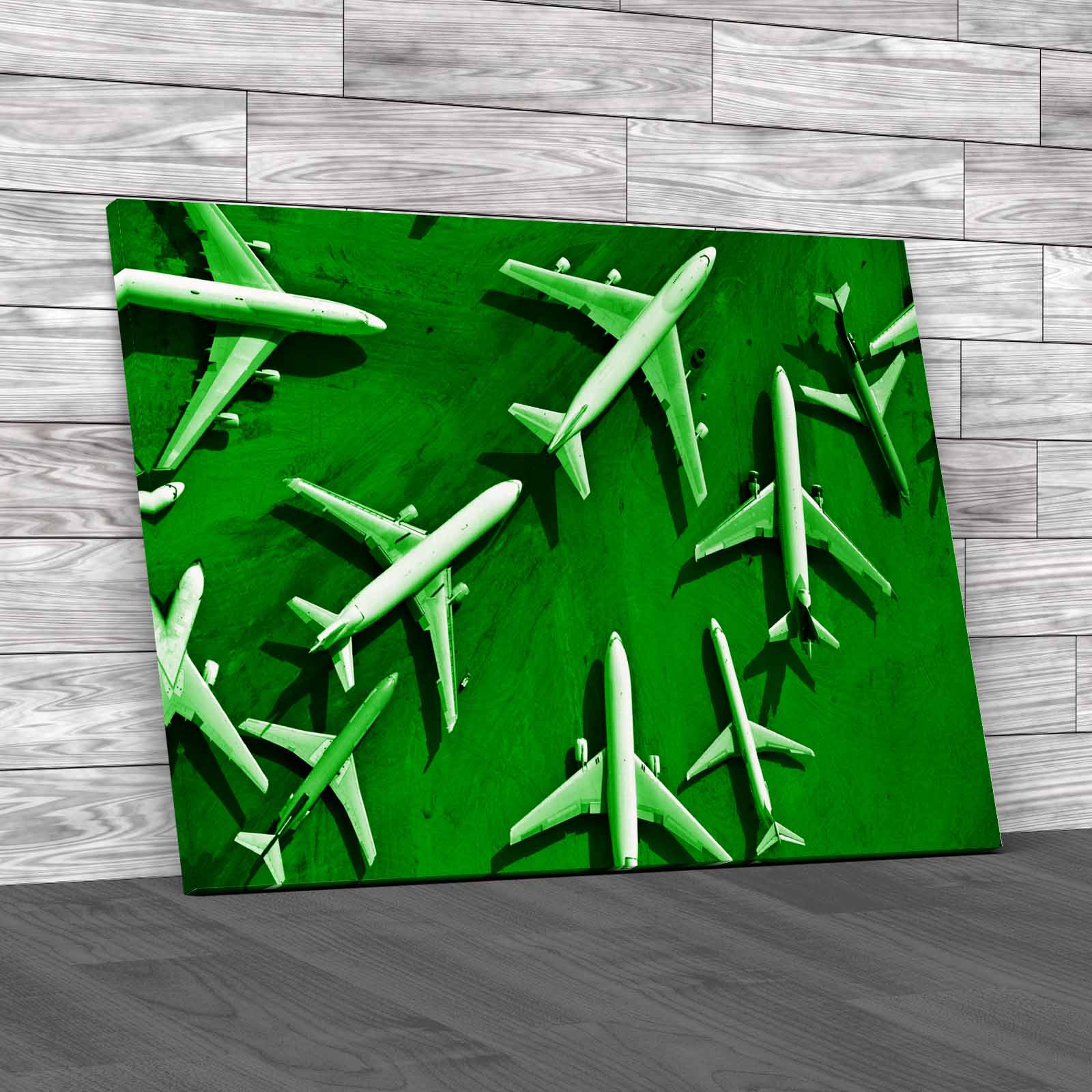 Airplanes Aerial View Canvas Print Large Picture Wall Art
