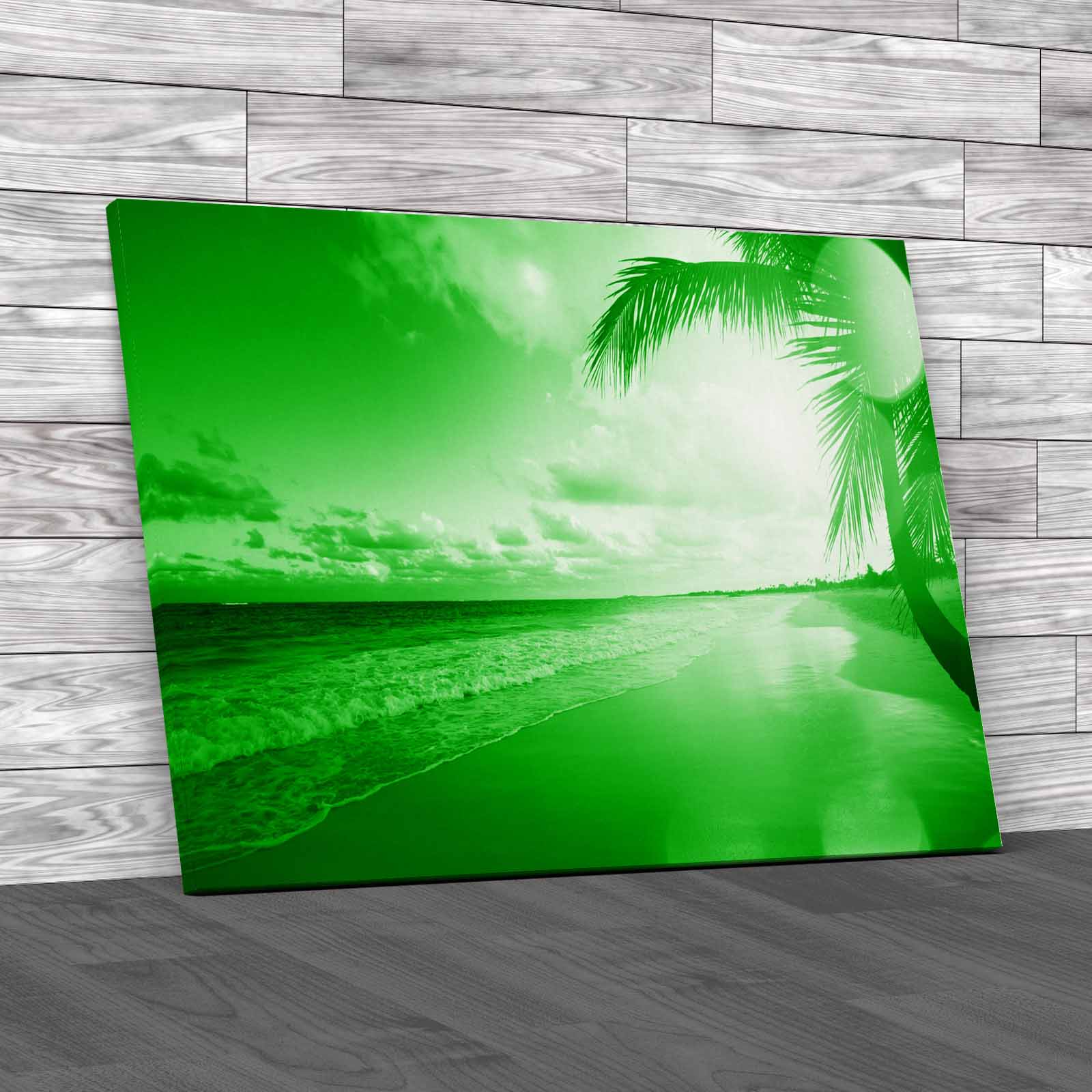 Beautiful Sunrise Palm Tree Beach Canvas Print Large Picture Wall Art