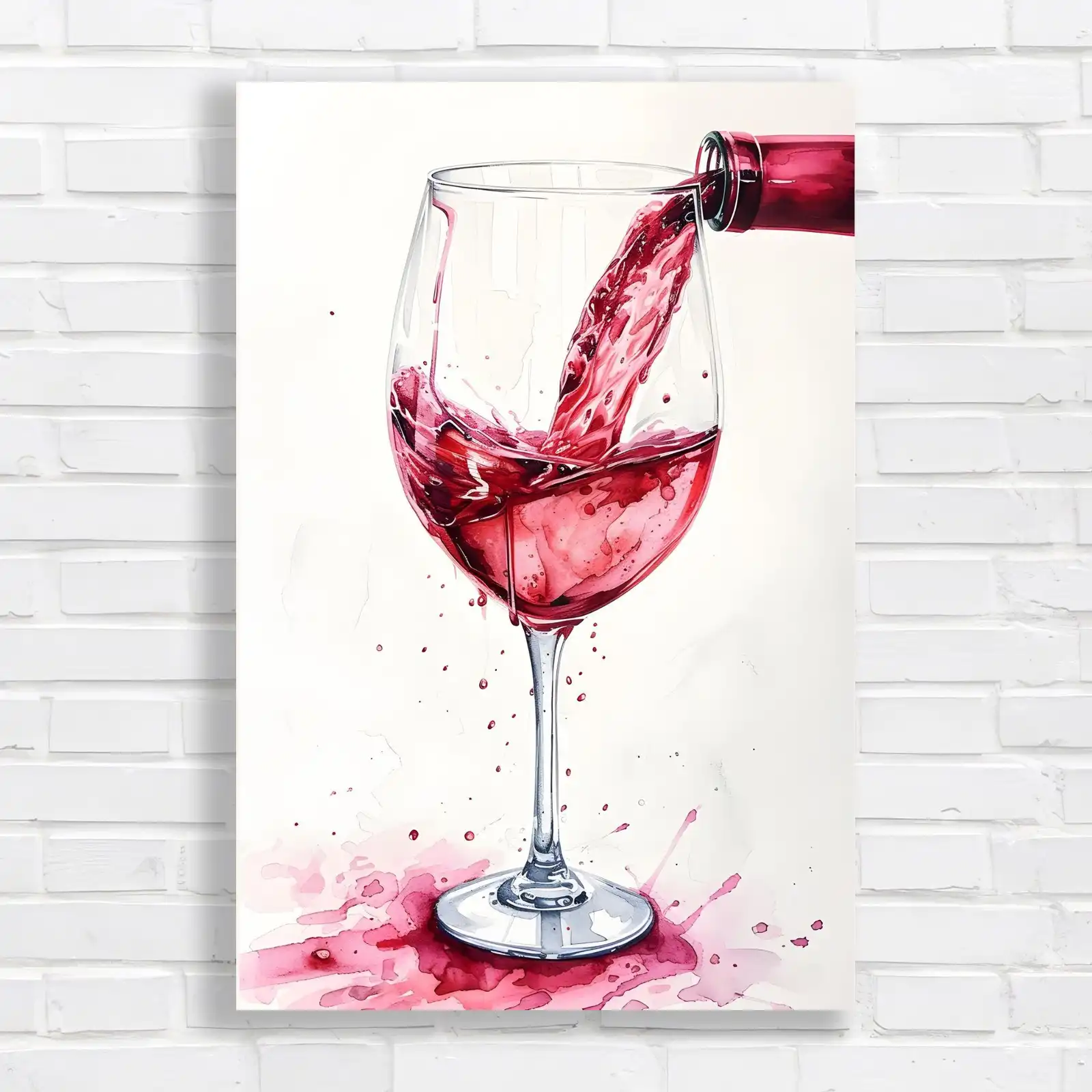Vibrant Wine Splash Canvas Print Large Picture Wall Art