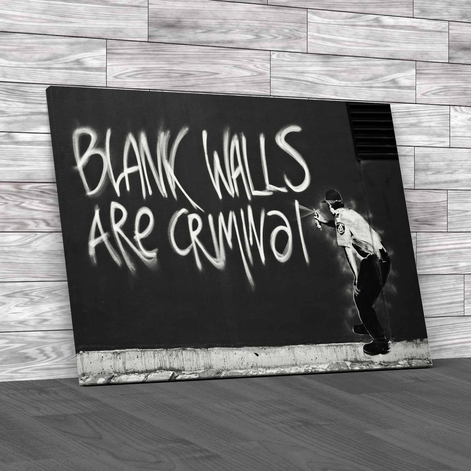 Banksy Blank Walls Are Criminal Canvas Print Large Picture Wall Art