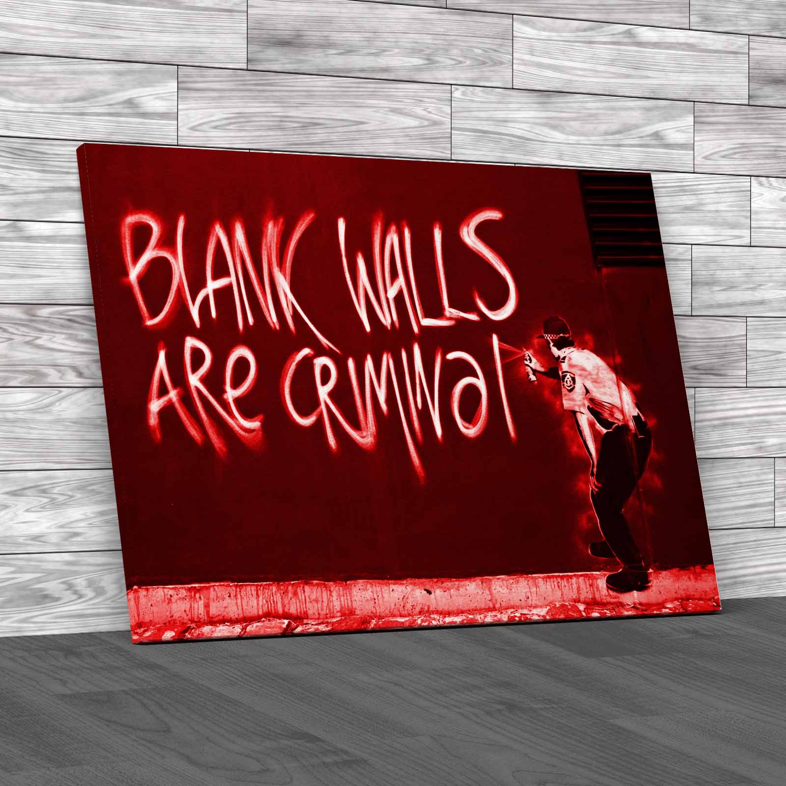 Banksy Blank Walls Are Criminal Canvas Print Large Picture Wall