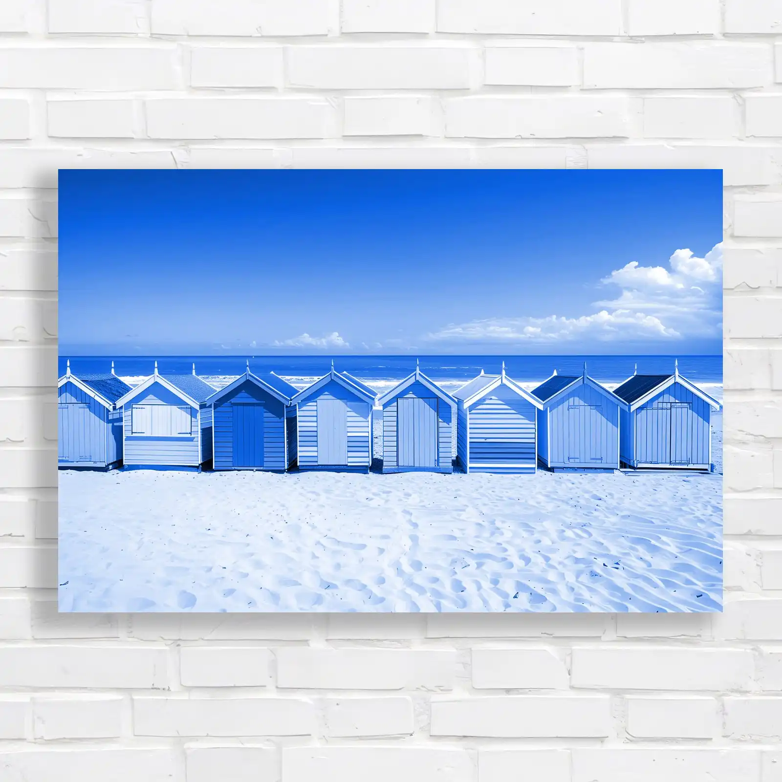 Vibrant Beach Huts Canvas Print Large Picture Wall Art