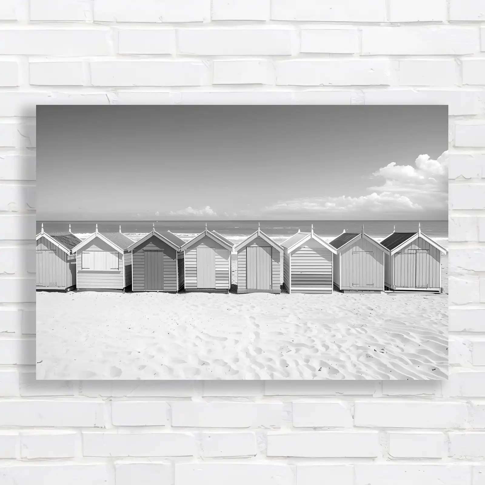 Vibrant Beach Huts Canvas Print Large Picture Wall Art