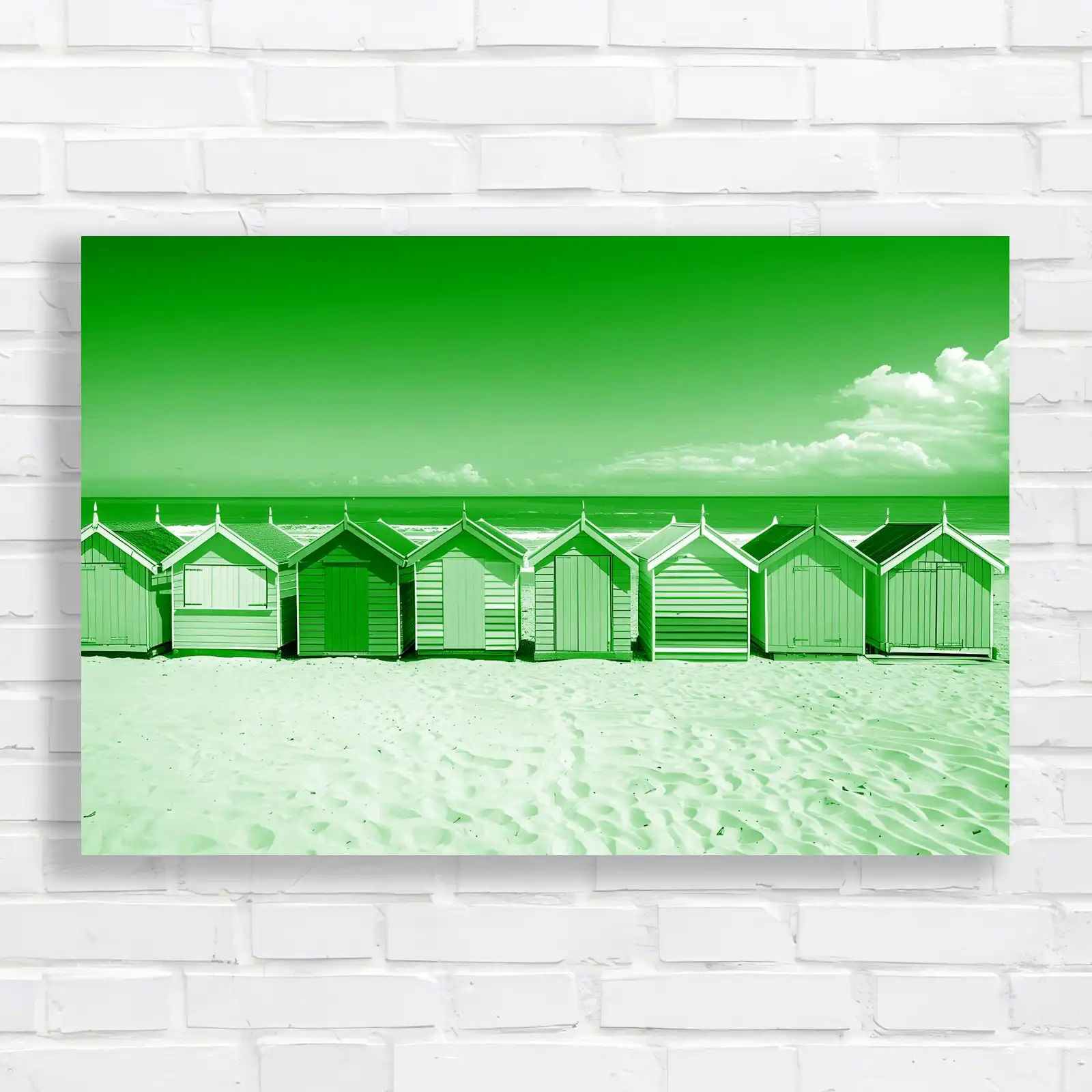 Vibrant Beach Huts Canvas Print Large Picture Wall Art