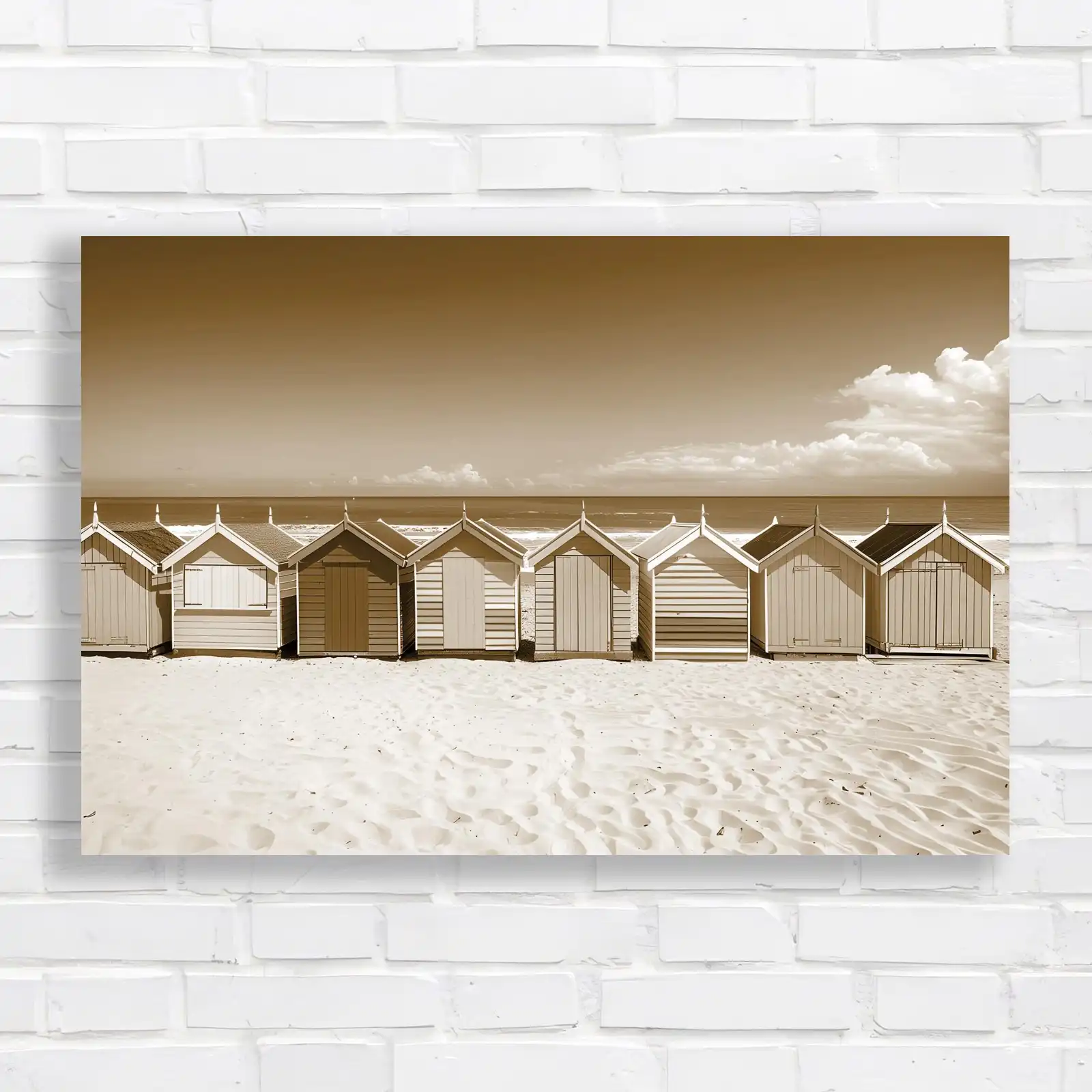 Vibrant Beach Huts Canvas Print Large Picture Wall Art