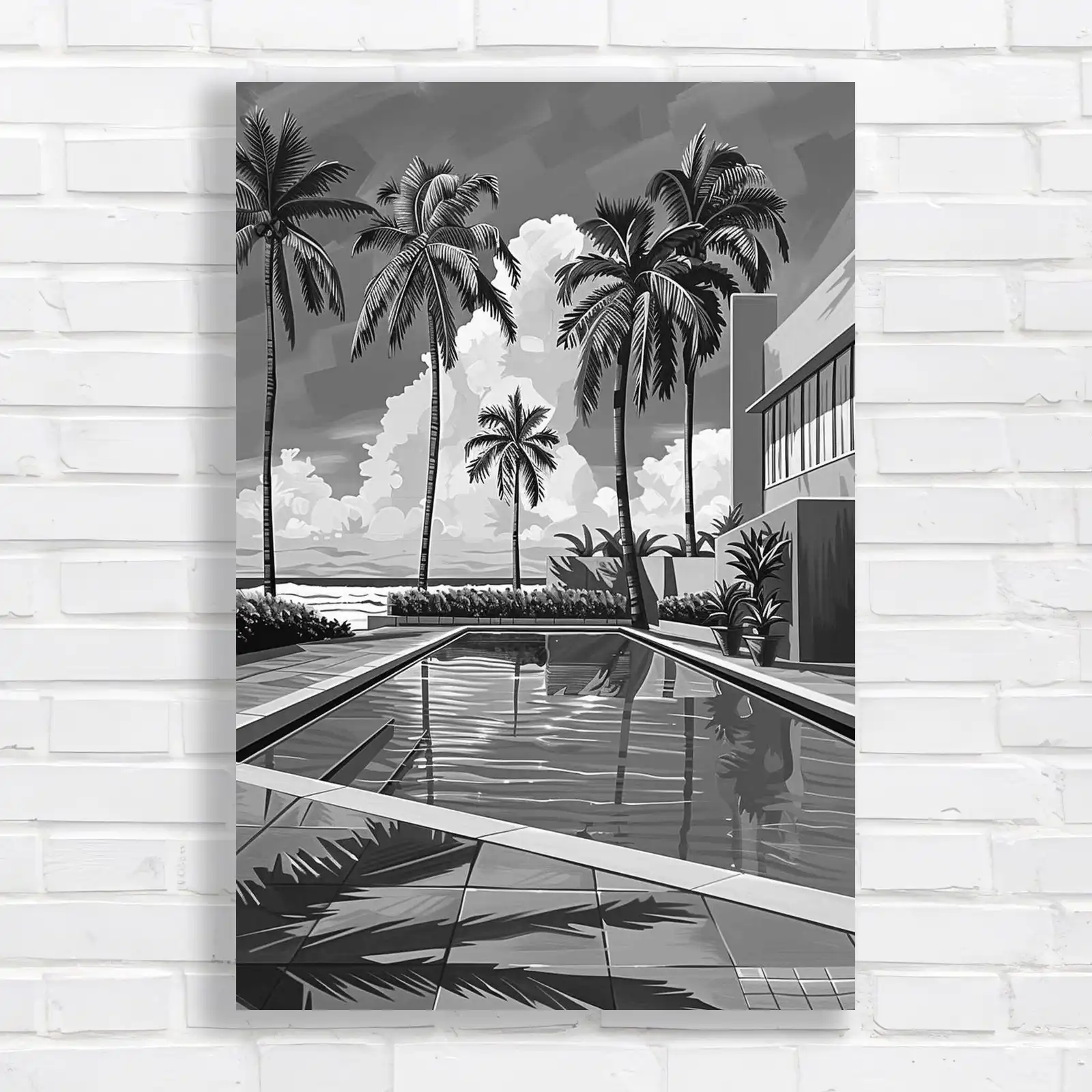 Tropical Palm Tree Oasis Canvas Print Large Picture Wall Art