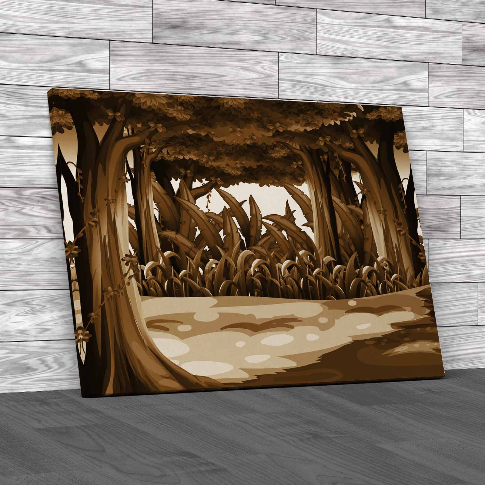 Illustration Of The Giant Trees In The Forest Canvas Print Large Picture Wall