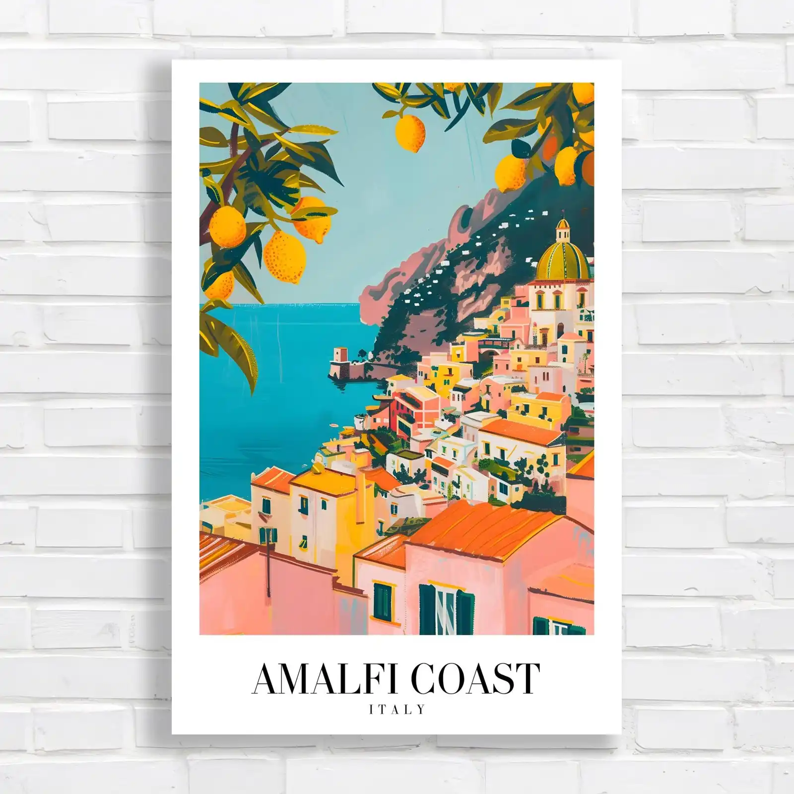 Vibrant Amalfi Coast Landscape Canvas Print Large Picture Wall Art