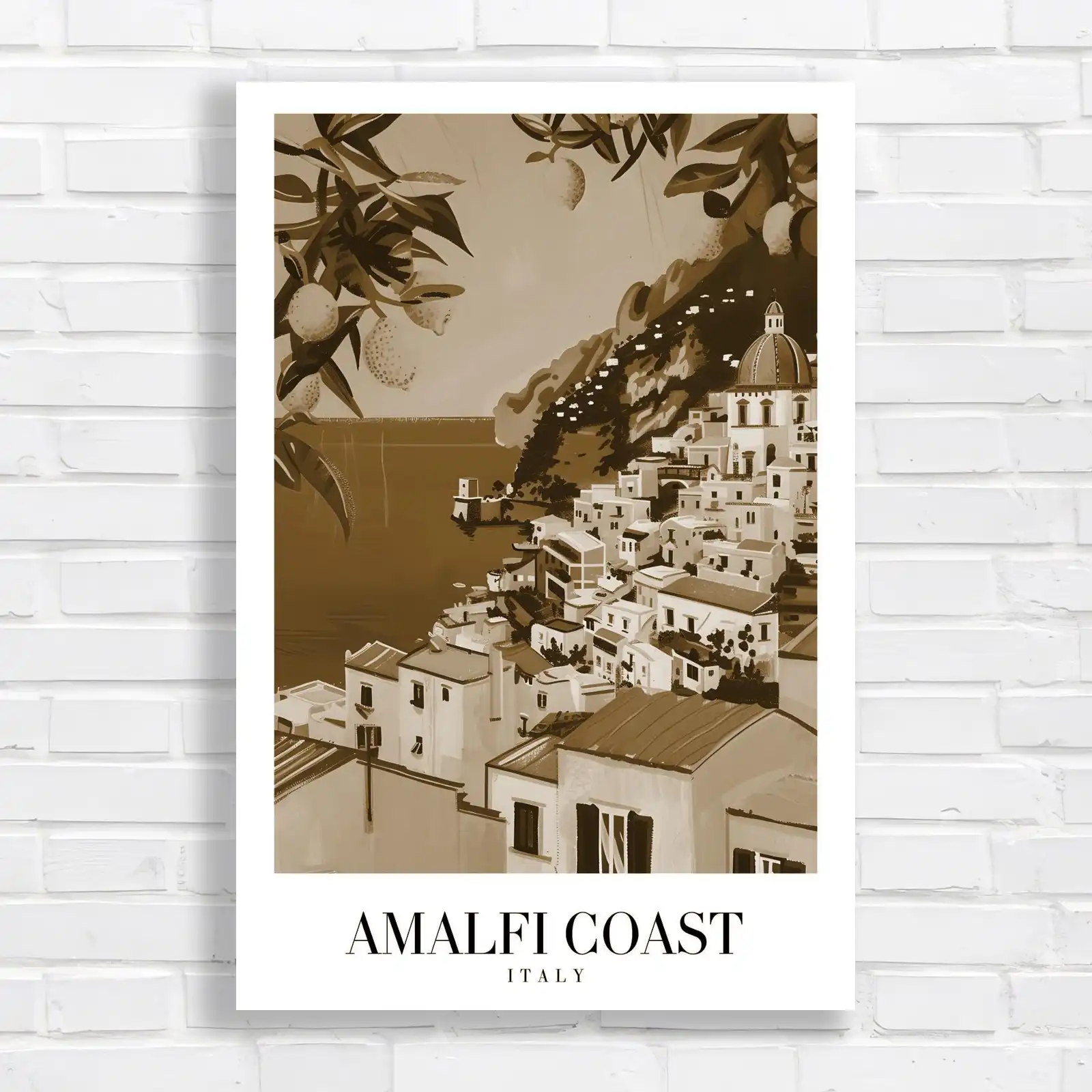 Vibrant Amalfi Coast Landscape Canvas Print Large Picture Wall Art