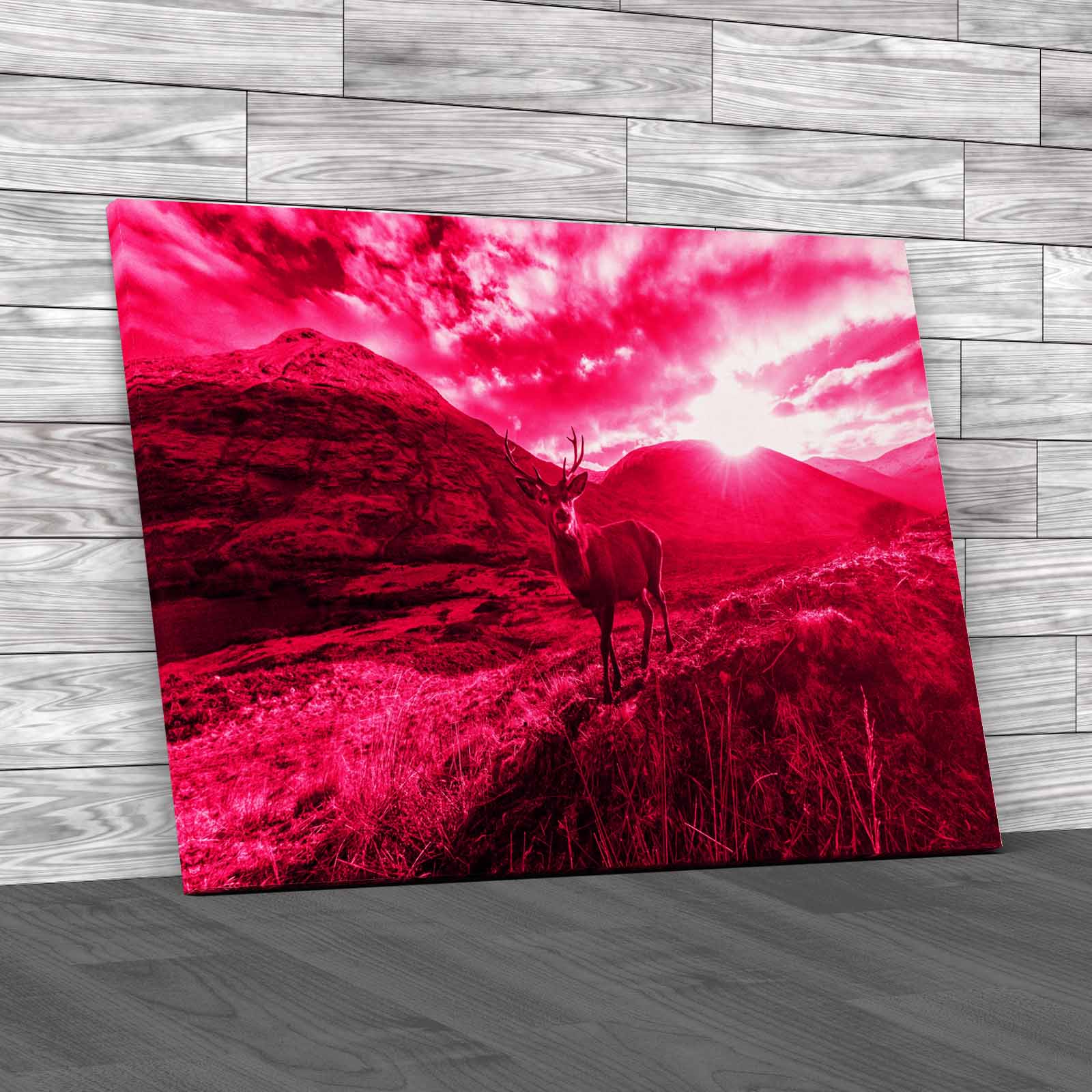 Stag On Mountain Captivating Animal Canvas Print Large Picture Wall Art - Picture 9 of 12