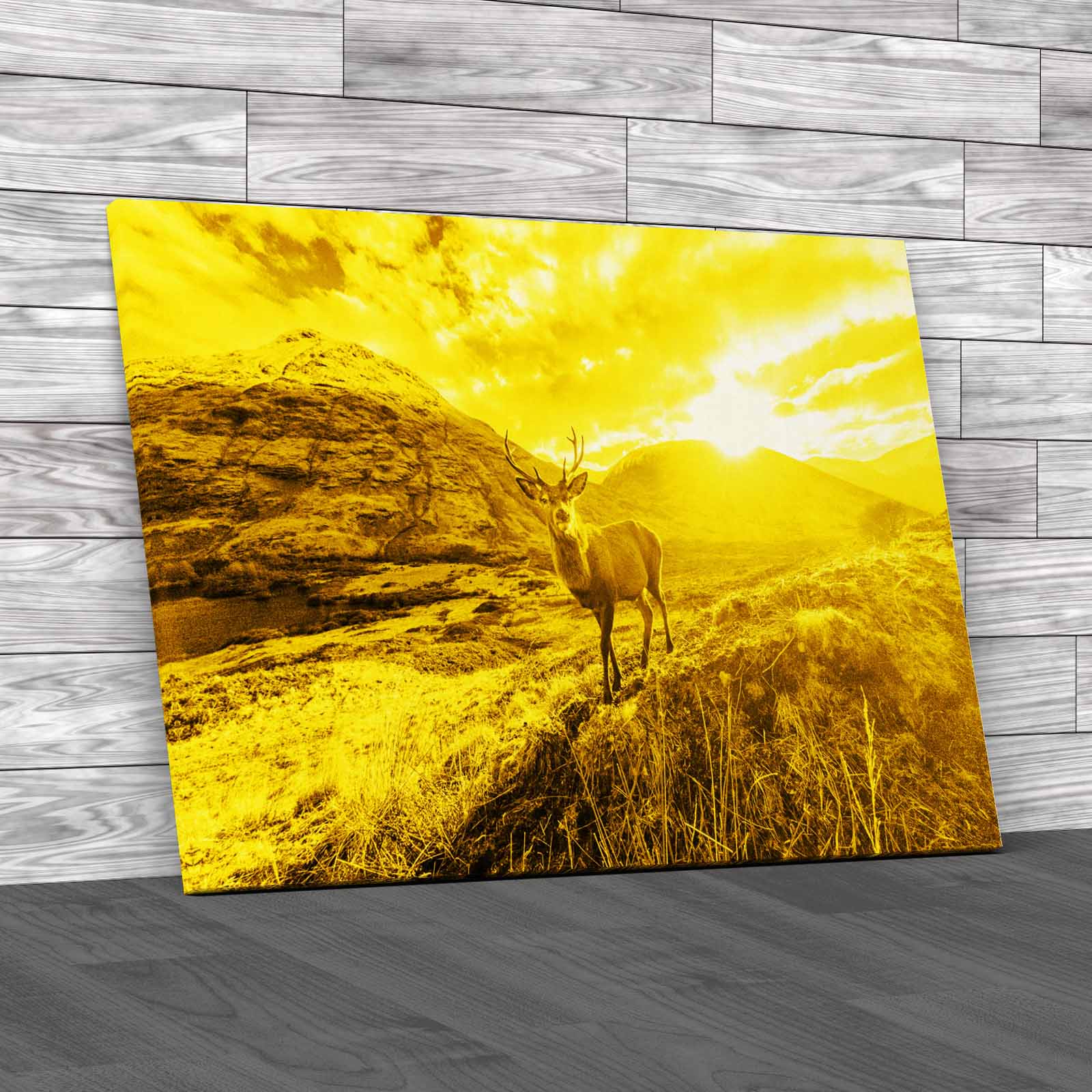 Stag On Mountain Captivating Animal Canvas Print Large Picture Wall Art - Picture 10 of 12