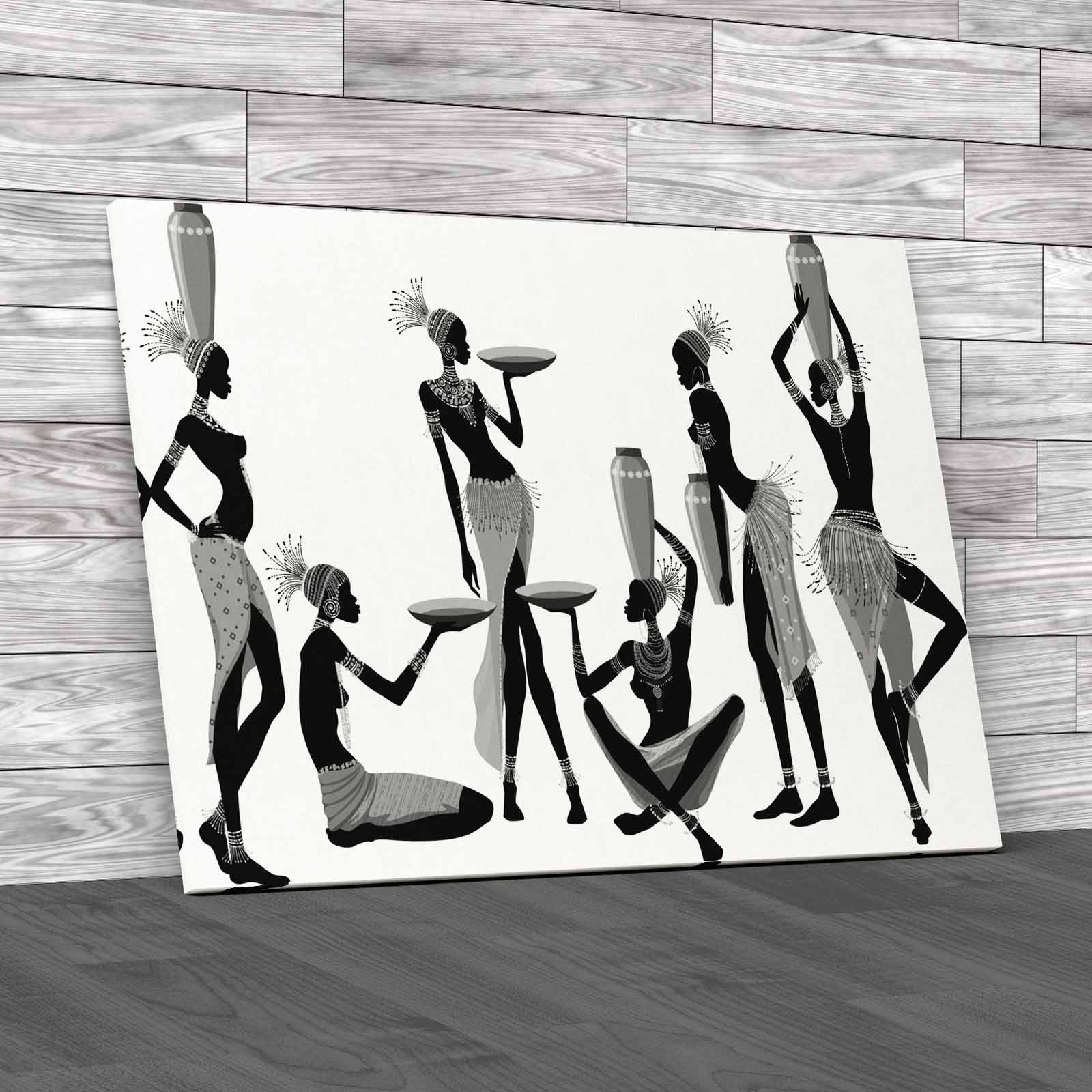 Isolated African Women Exploring Abstract Canvas Print Large Picture Wall Art