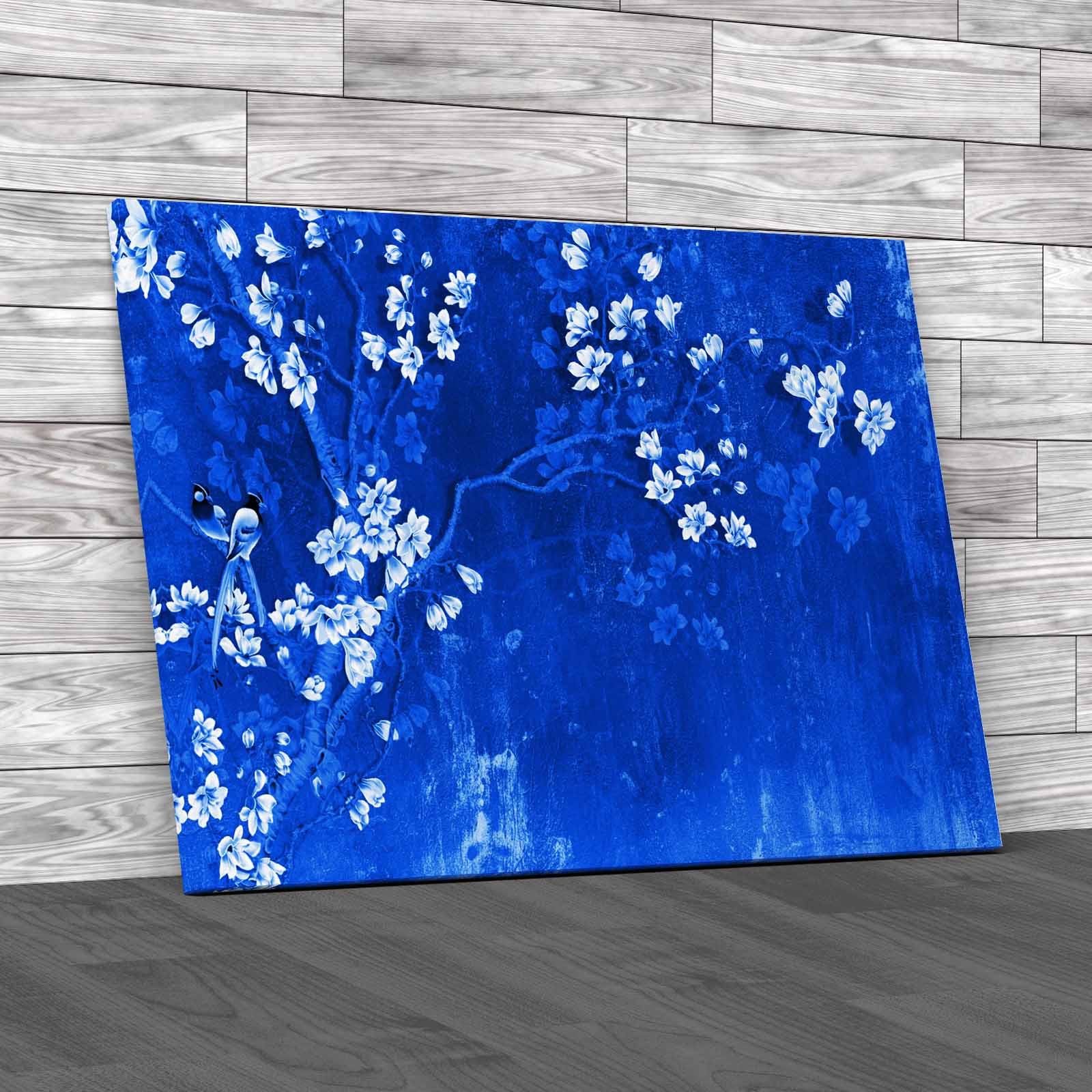 Abstract Blossom Tree With Birds Beautiful Dark Canvas Print Large Picture Wall - Picture 5 of 12